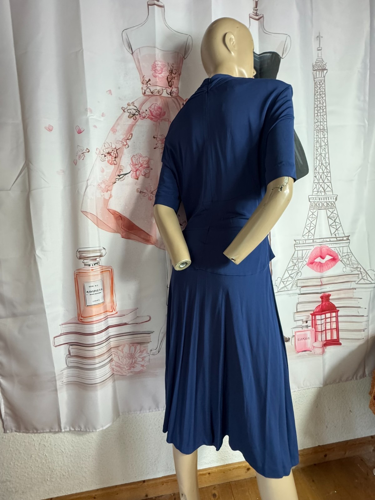 Escada dress 90s 100% viscose rayon jersey draped designer size 40/42