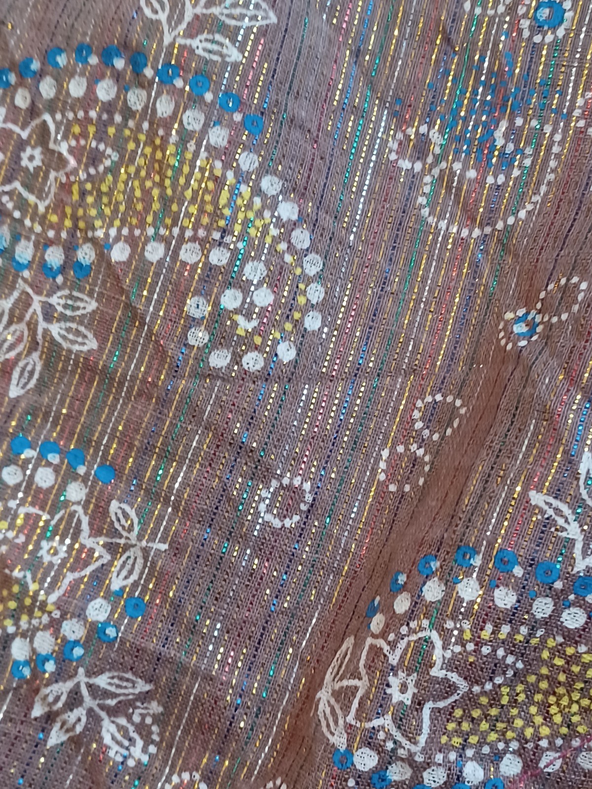Vintage 1970s Iram Rose Metallic Rainbow Lurex Paisley Hippie Fairy Wrap Skirt