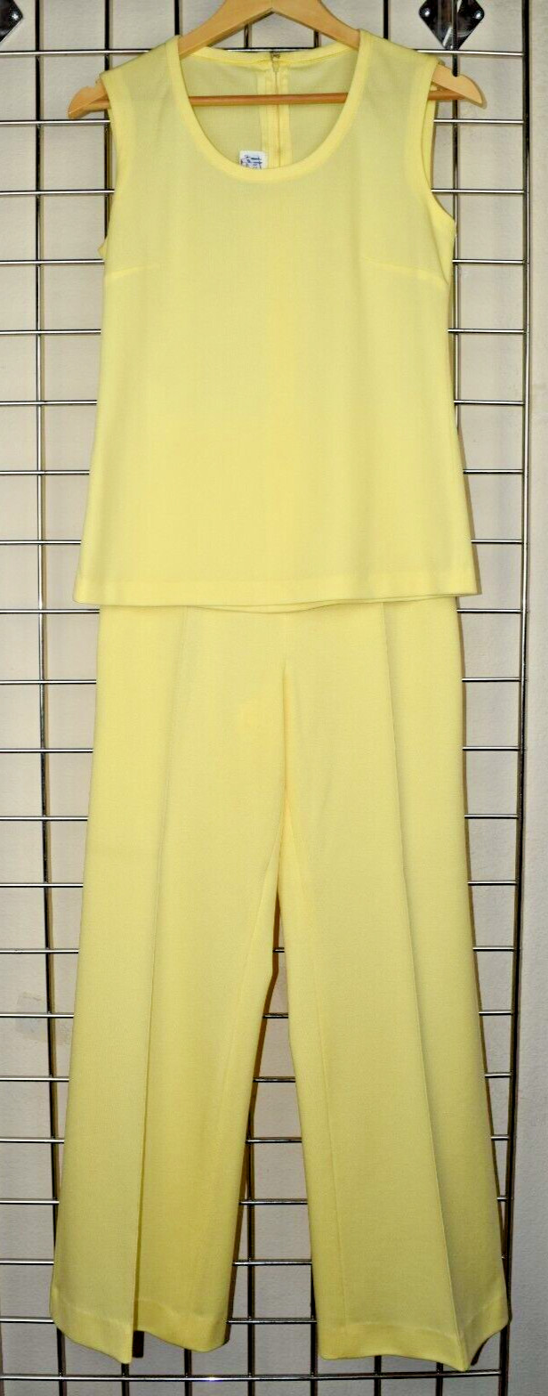 Vintage Shirt Pant Set Three Flaggs Size S 60s Lemon Yellow Made California
