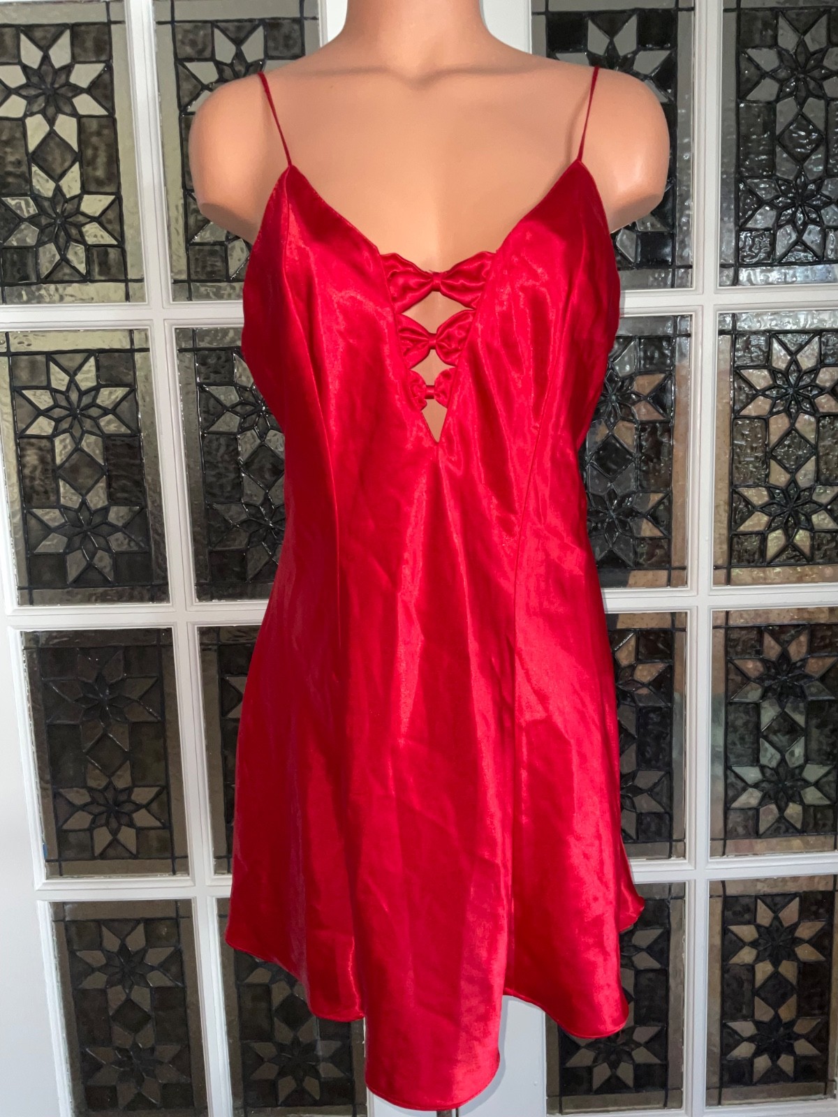 Vintage Frederick’s of Hollywood Silky Red Nightie Nightgown Sz. M