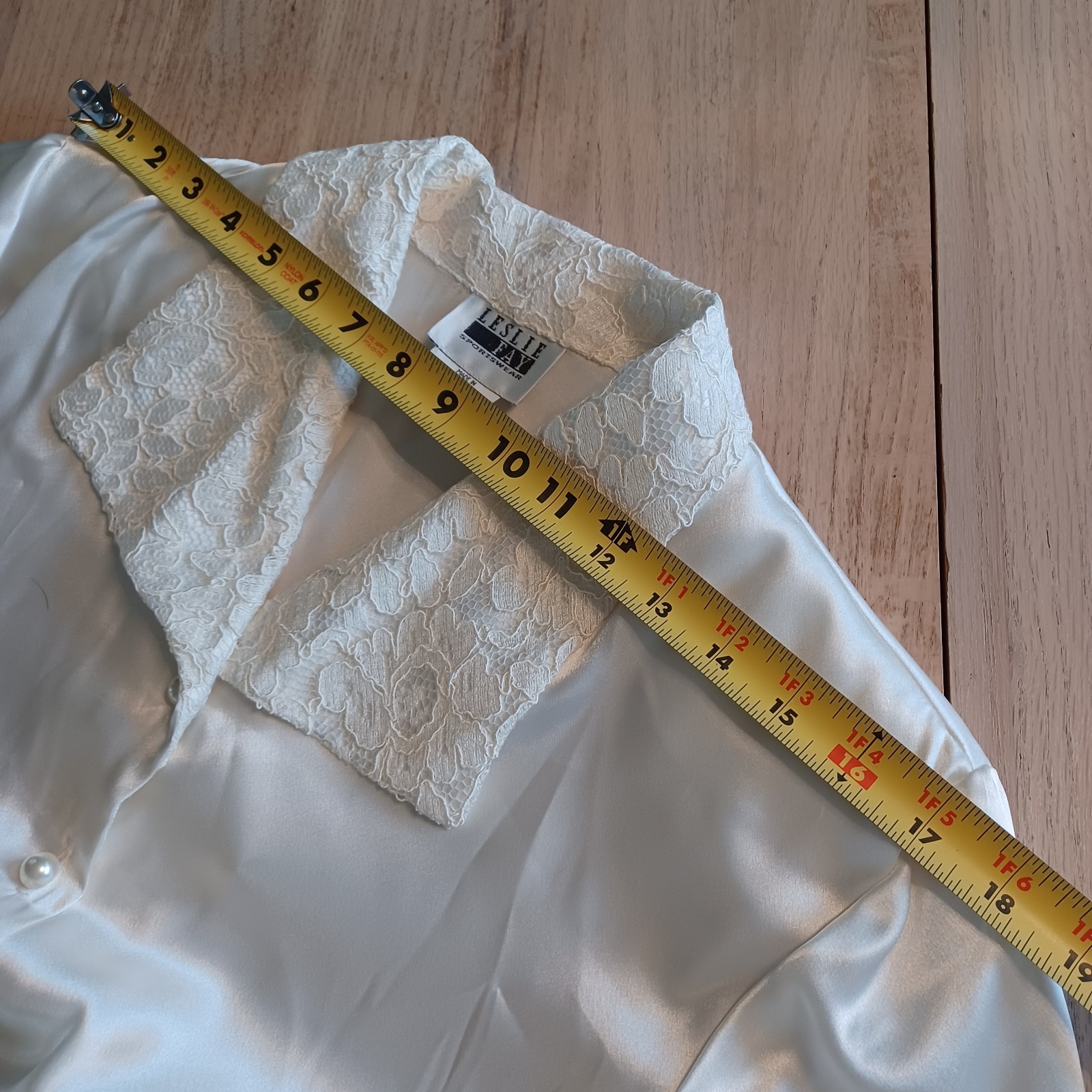 VINTAGE 80’S/90’S LESLIE FAY SPORTWEAR SATIN BLOUSE SIZE 14 NWT