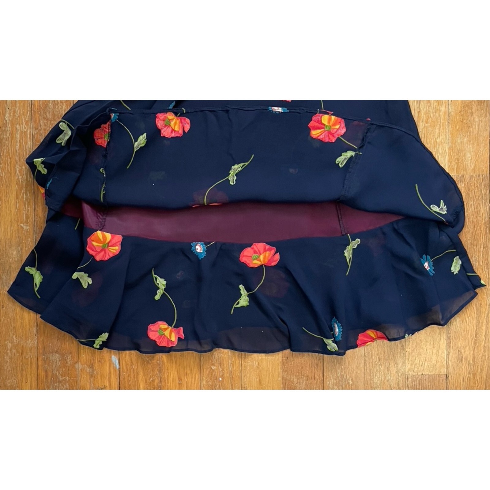 Vintage Floral Dress Size Small (6P) 1990s Sleeveless Crepe A-Line Sundress