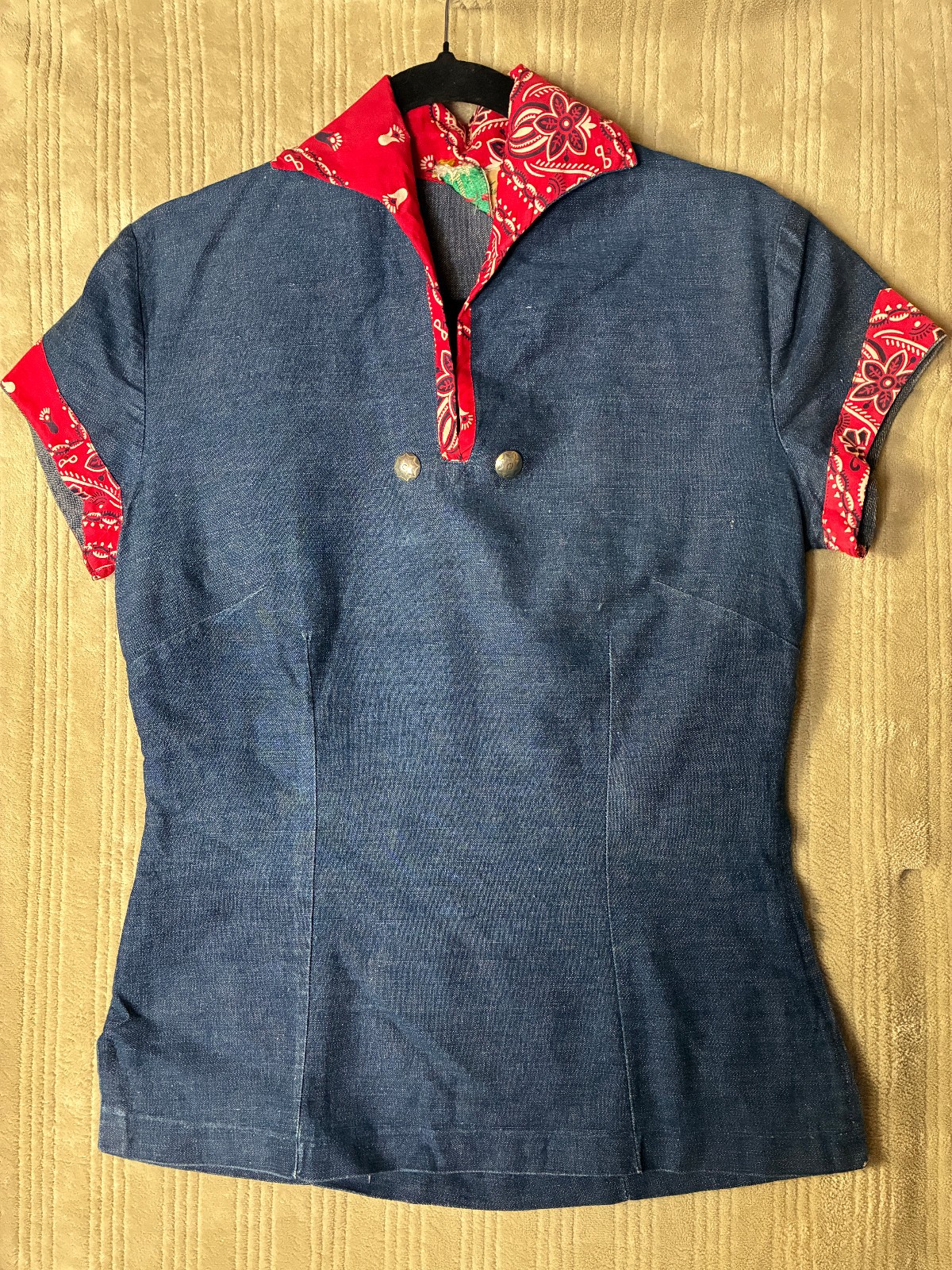 Vintage 1940-50s Shirt/Pants Womens Small “Thunderbird Fashions” Rockabilly RARE