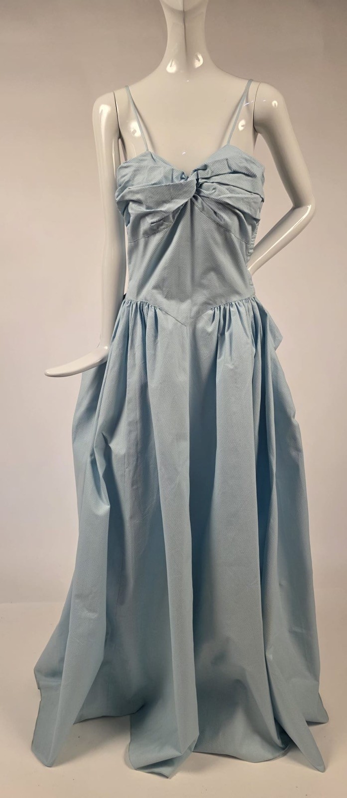 VINTAGE 1940’S ROBIN’S EGG BLUE PICQUET COTTON COTILLION GOWN DRESS W JACKET