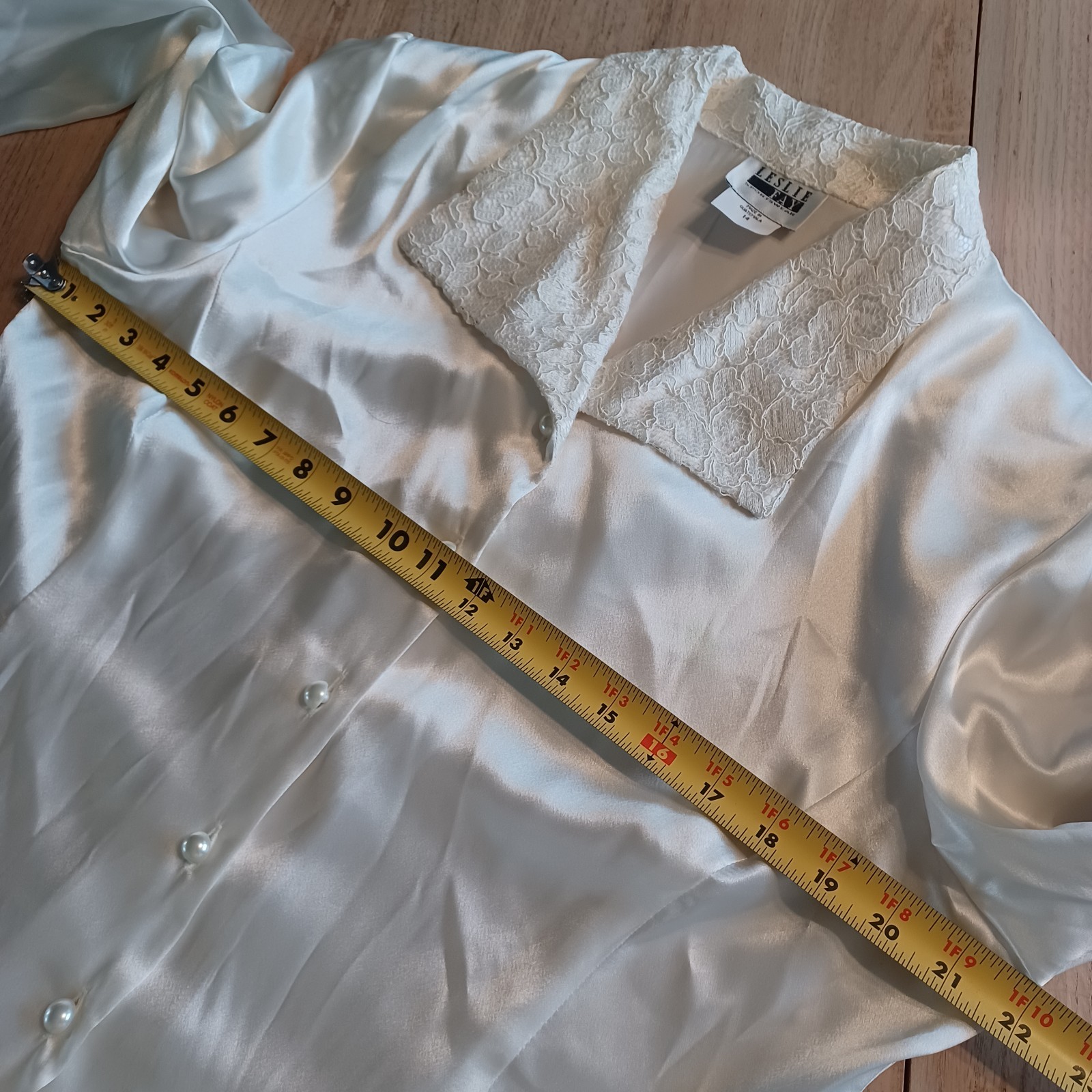 VINTAGE 80’S/90’S LESLIE FAY SPORTWEAR SATIN BLOUSE SIZE 14 NWT