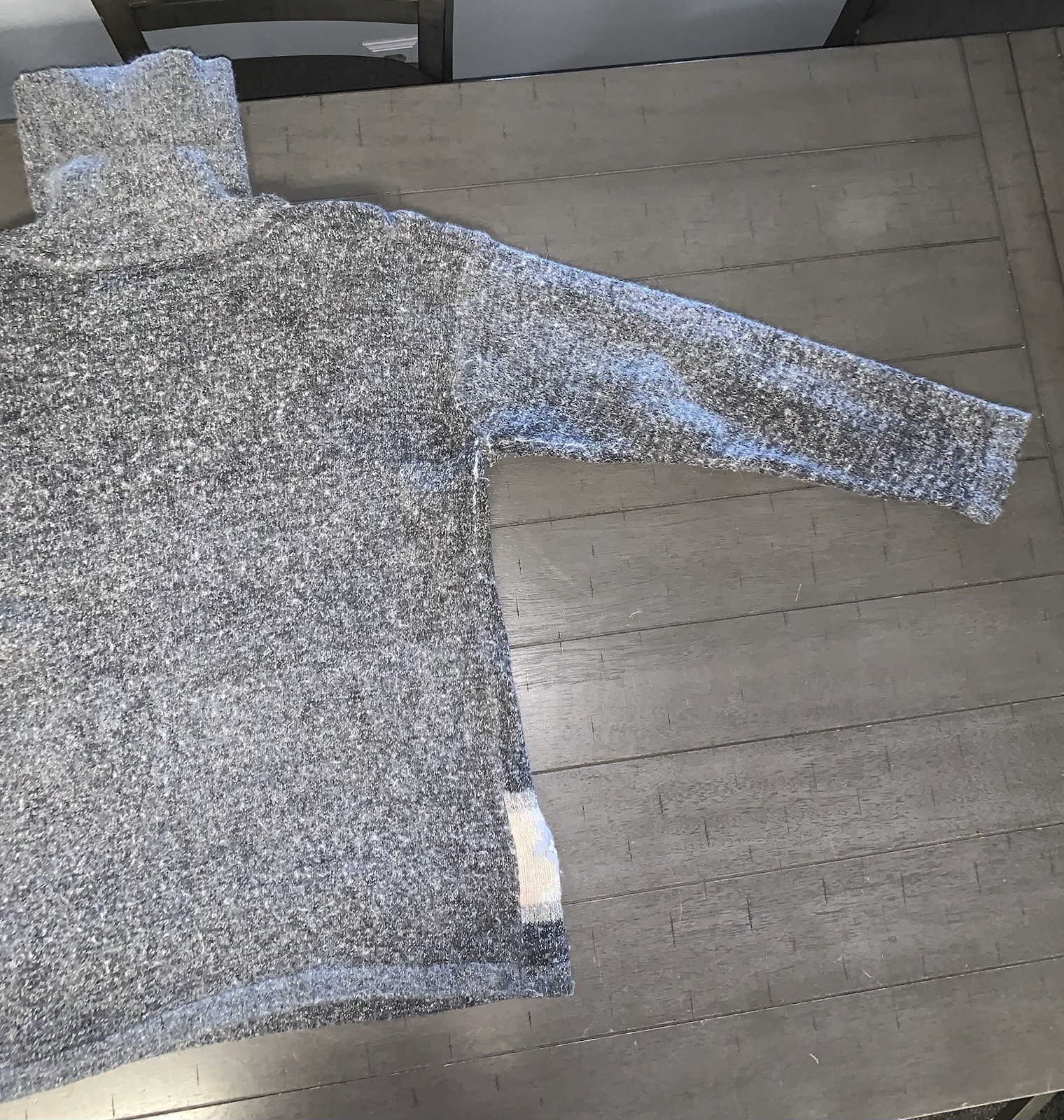 A3 VTG 90s LARGE 14-16 SEGUE SILK ANGORA HAIR BLEND TURTLENECK SWEATER GRAY