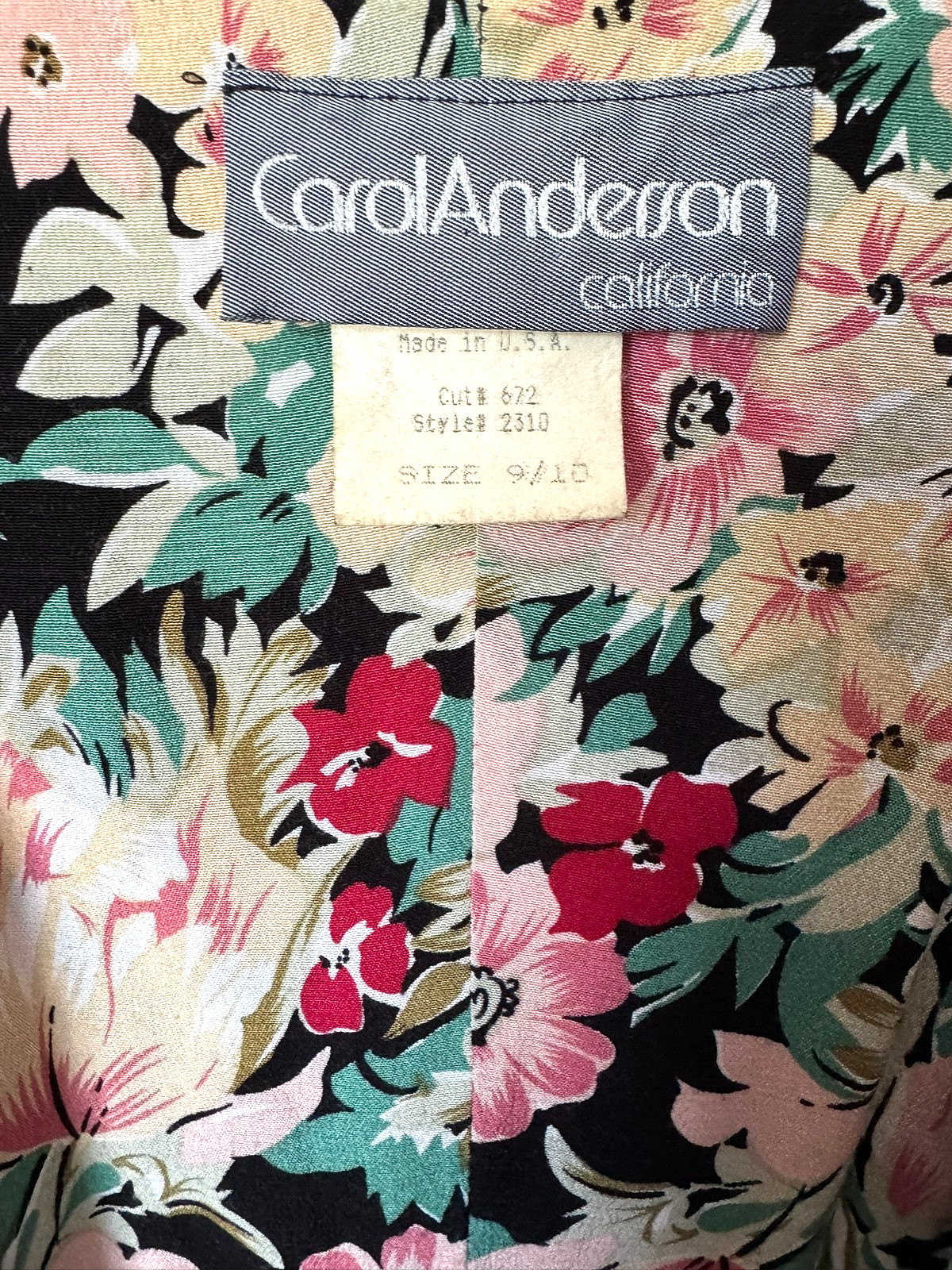 Vintage Carol Anderson Floral Pinafore Midi Dress Size 9/10 Cottagecore Romantic