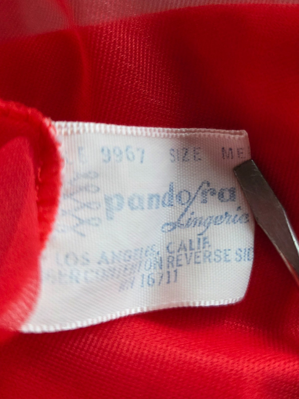 VTG Pandora by Chic Peignoir Negligee Robe & Nightgown Medium Nylon Red 2 Pc Set