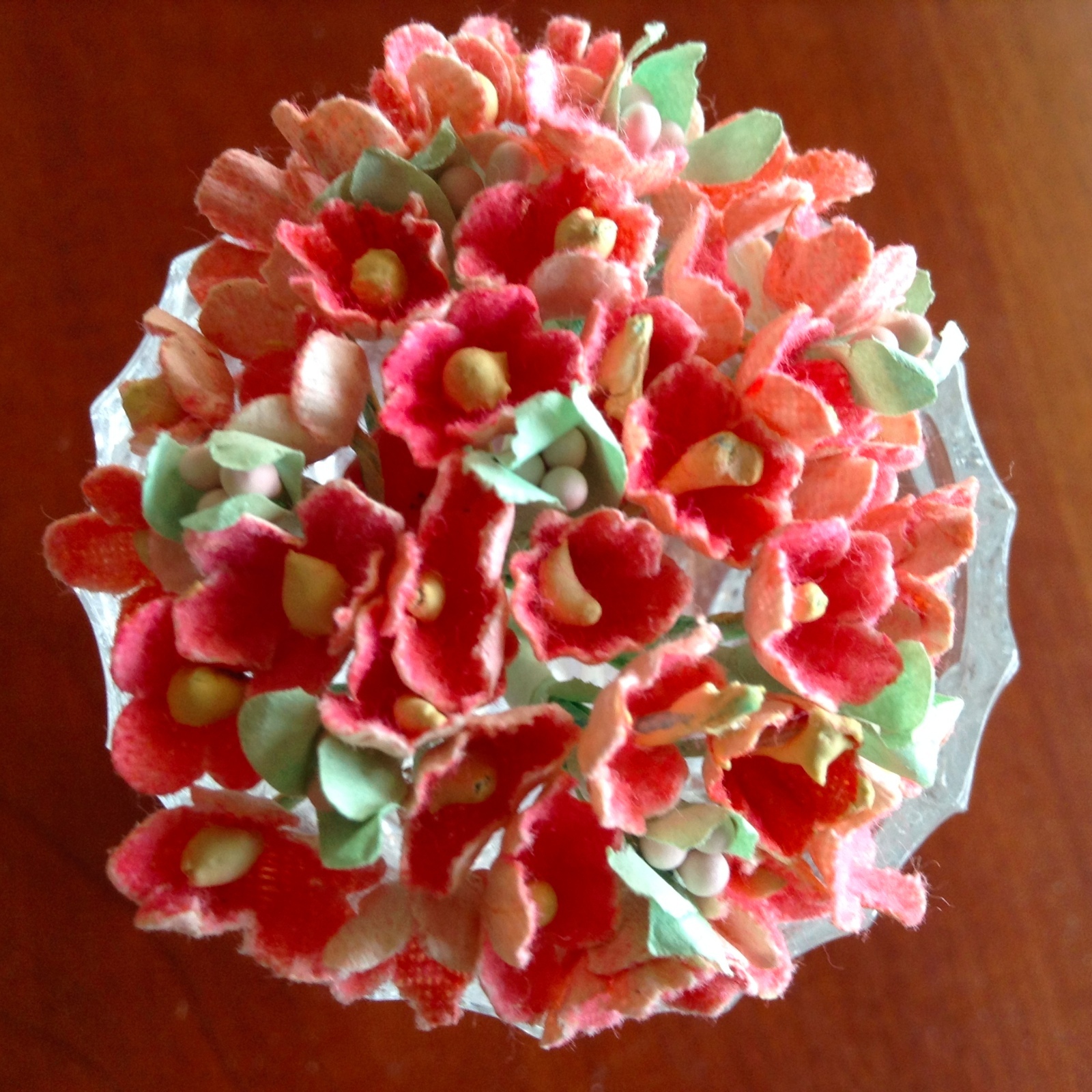 Vintage Millinery Flower Forget Me Not Peachy Pink Cluster for Hat + Hair PC1