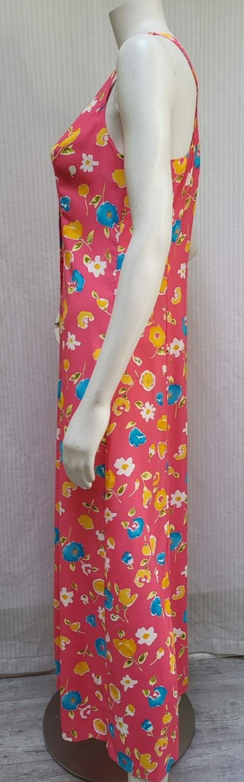 Vintage 80/90’s Carol Anderson Pink Floral Rayon Button Front DRESS – Size S/M