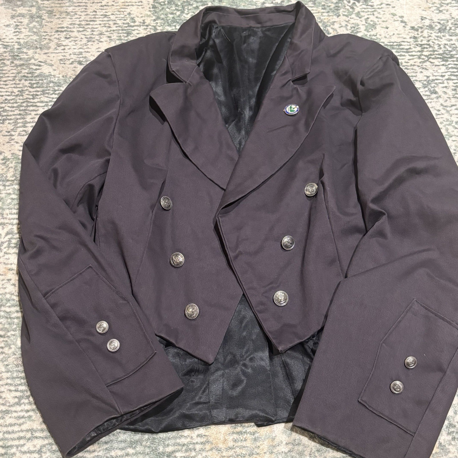 Vintage Style Goth Steam-punk Blazer Unique Buttons Unbranded Black Lined Tails