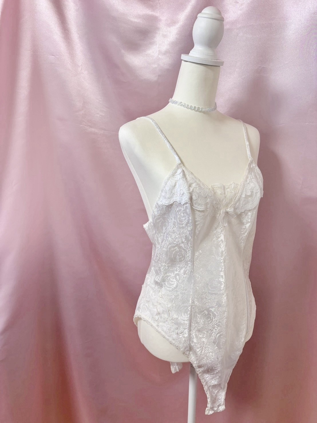 Vintage 1980s 1990s Satin Lace Teddy Lingerie Canada Made