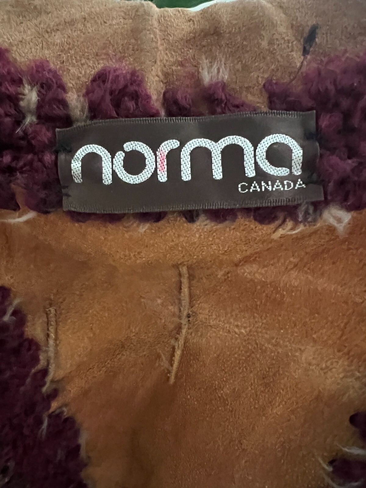 VTG Norma Canada Nordic Style Hand Made Coat Jacket Leather, Knit, Sz M