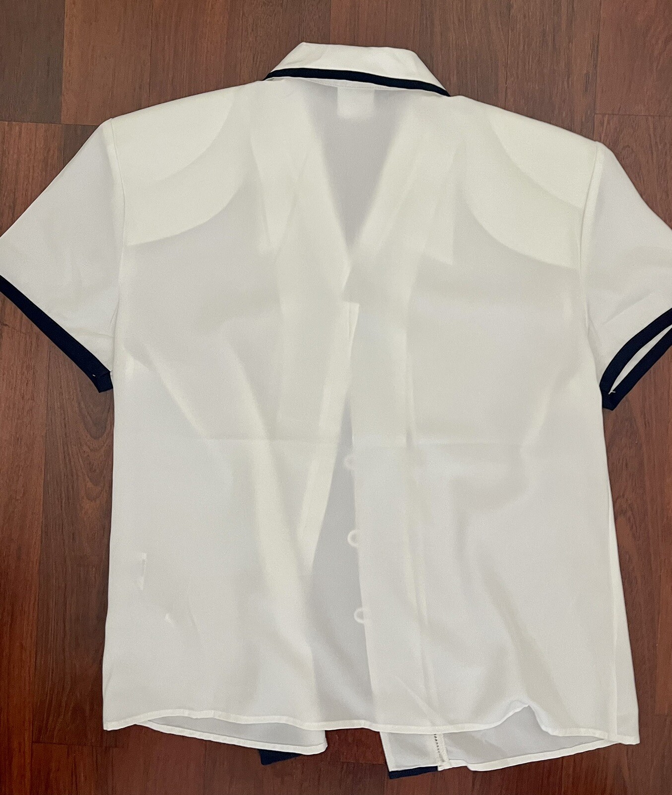 Vintage White and Blue Button up Shirt in size 36 – UK #10 by Canda