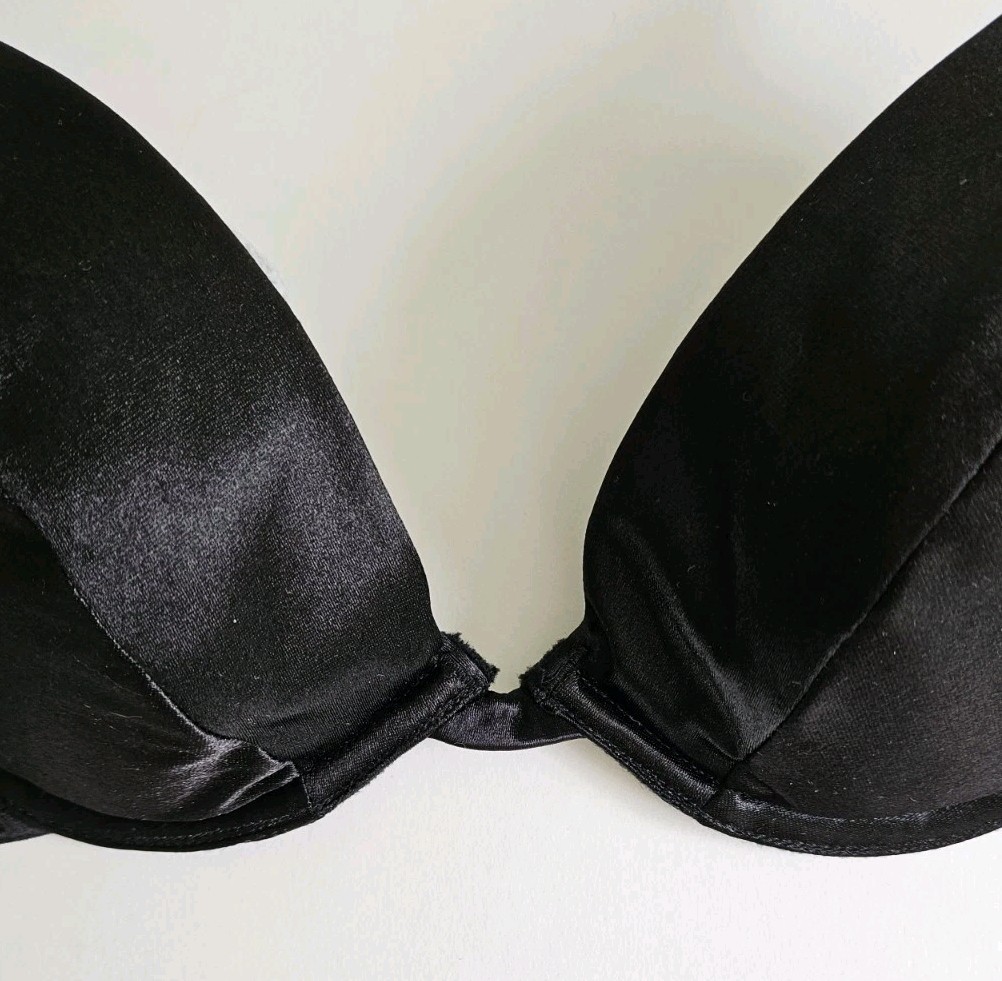 Vtg Victorias Secret Second Skin Satin Padded Bra 36B 36 B Miracle Bra 1277 Y2K
