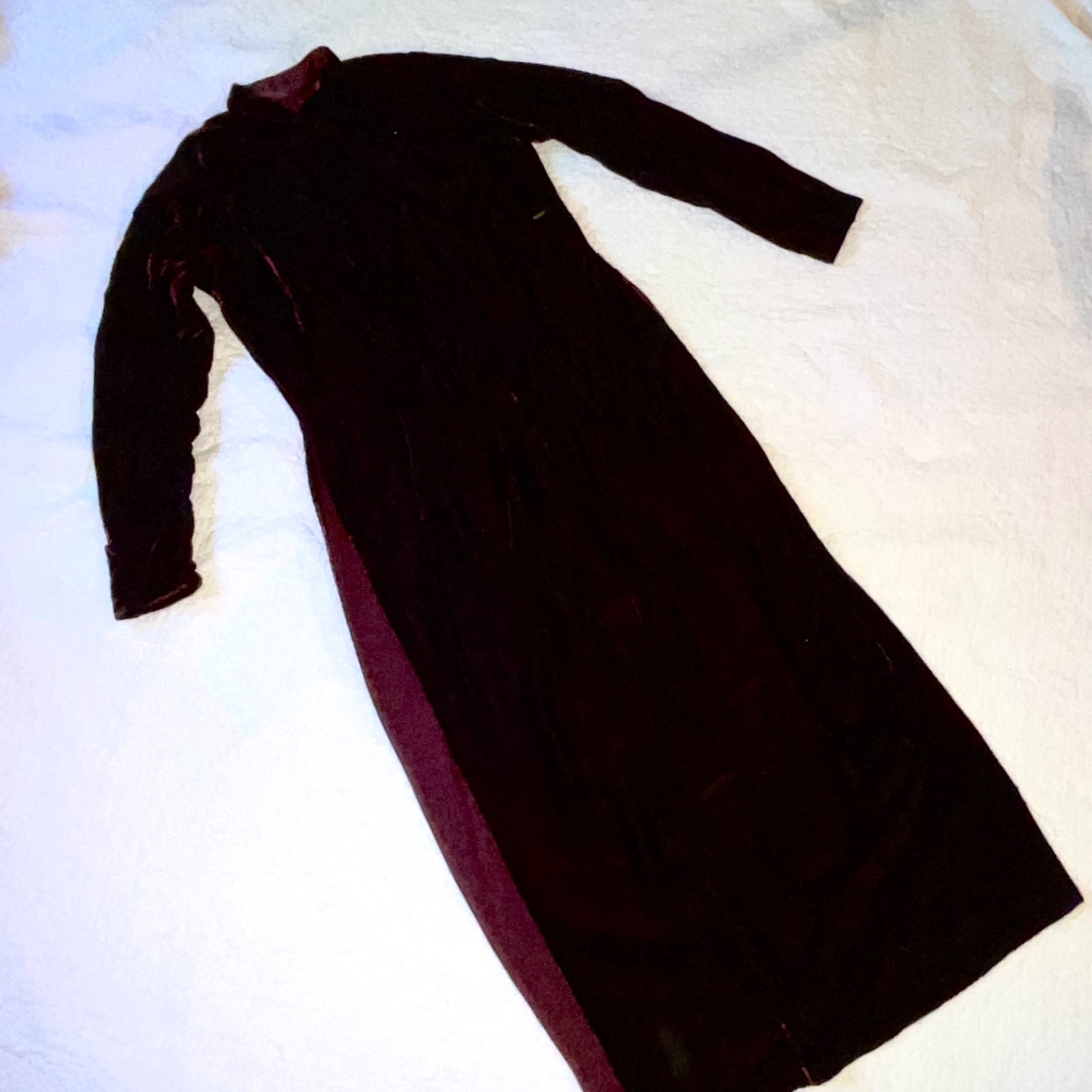 Vintage 70s burgundy velvet dress Womens size M 8 ? Chinese cheongsam Qipao