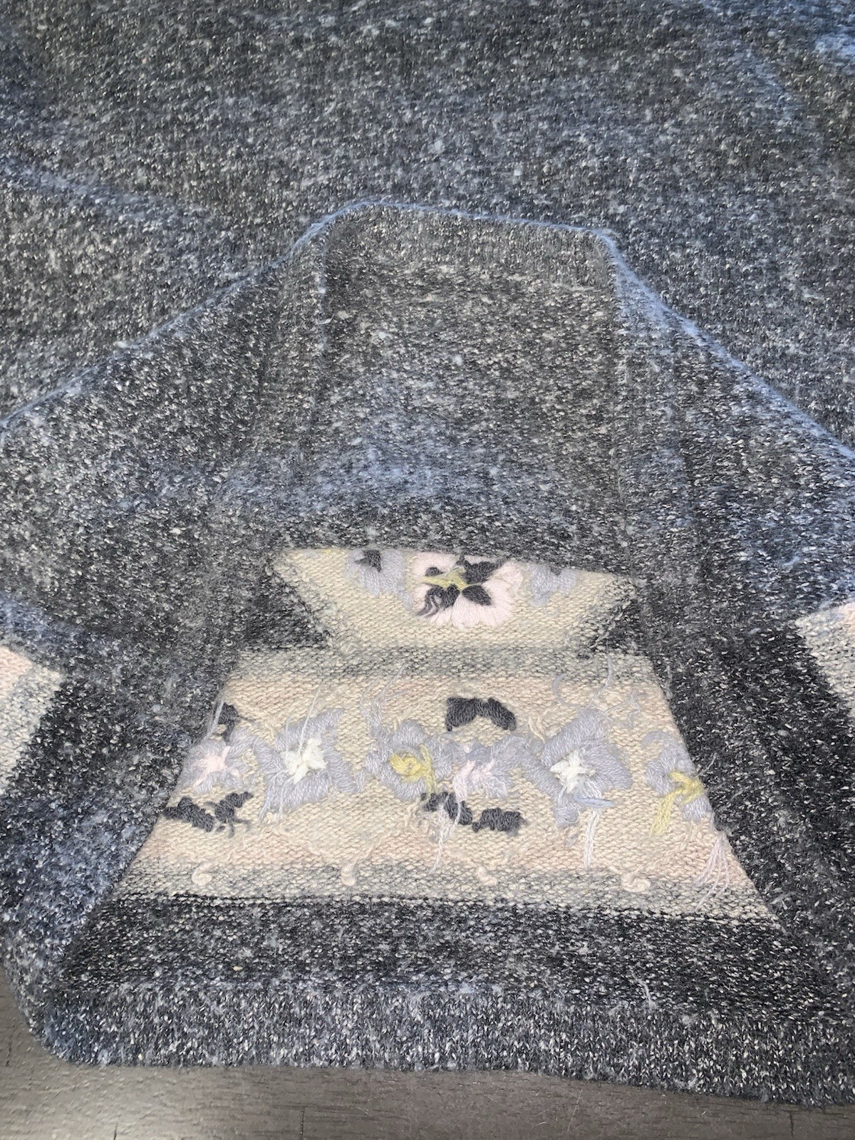 A3 VTG 90s LARGE 14-16 SEGUE SILK ANGORA HAIR BLEND TURTLENECK SWEATER GRAY