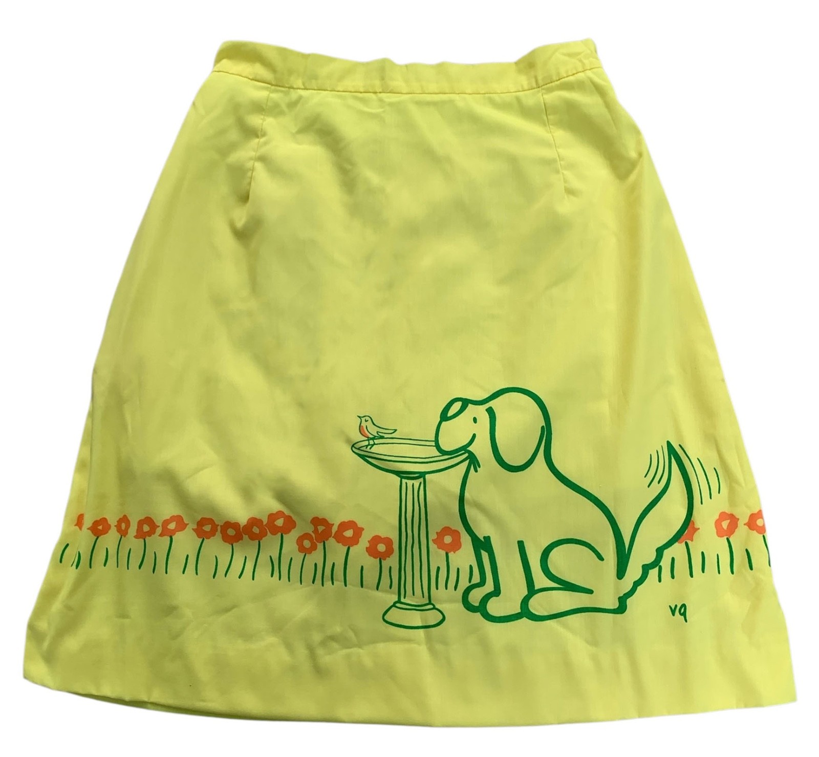 VESTED GENTRESS Vintage 70s/80s Women’s Yellow Graphic Print Skirt – Sz XS/S