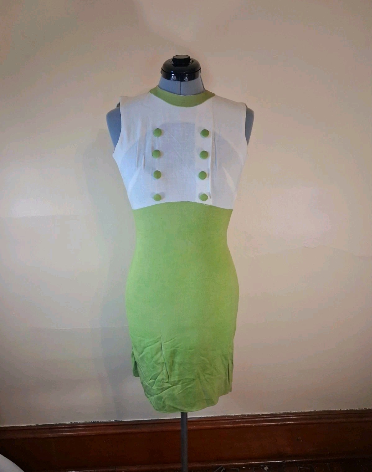 Vintage 1960s Mod Gogo Dress, Tailored Pencil/wiggle Colorblock Dress Sz XS