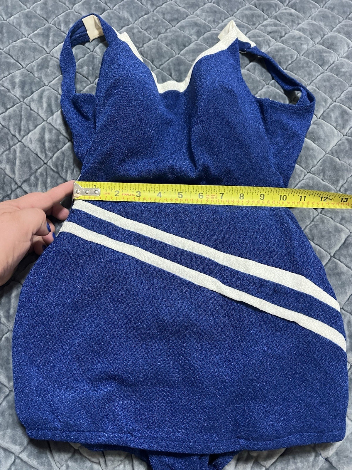 Vintage 50’s 60’s? Mod Blue Bathing Suit Marylin Monroe Swimsuit RARE