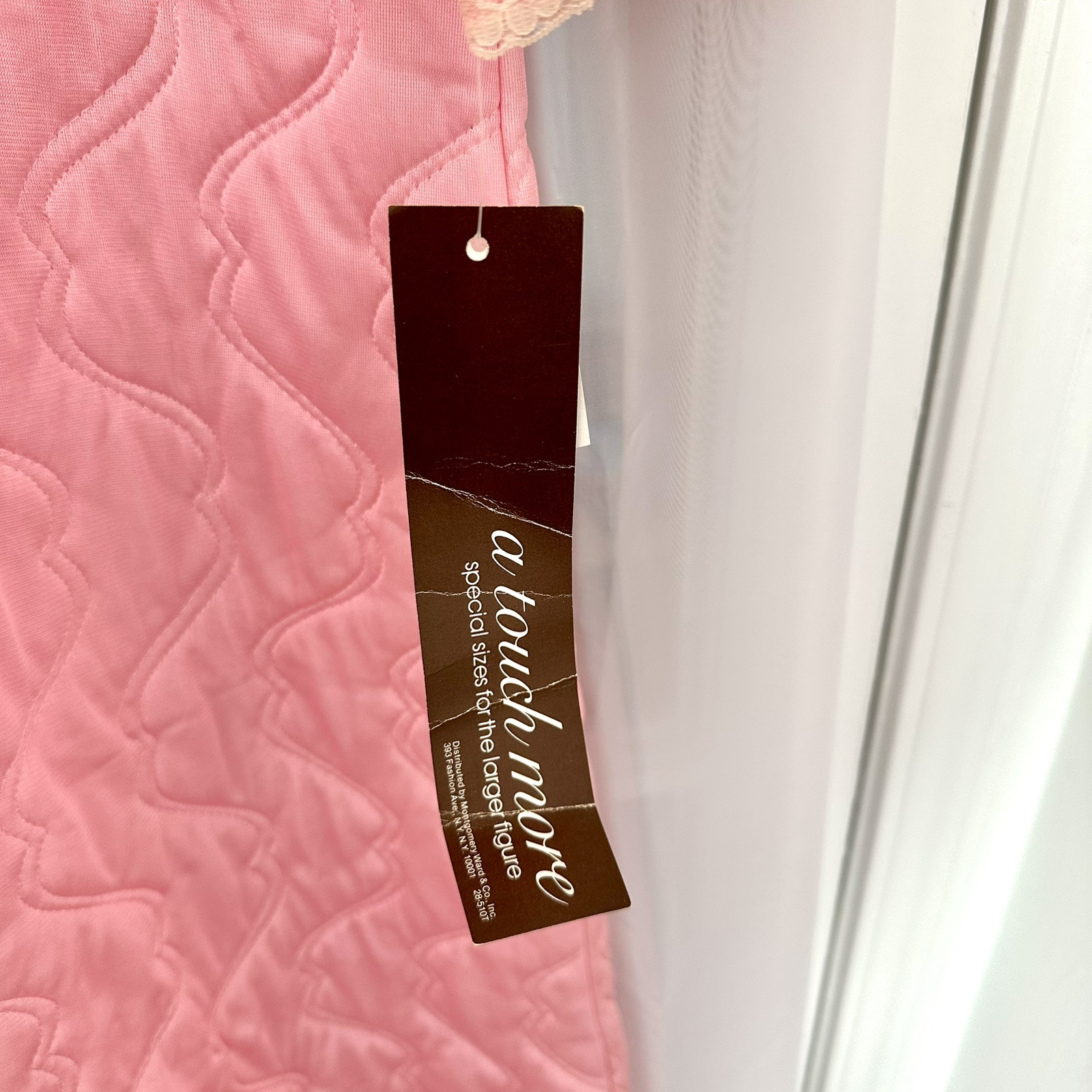 VTG NWT Montgomery Ward Pink Quilted Robe House Coat Nightgown Plus Size 40-42