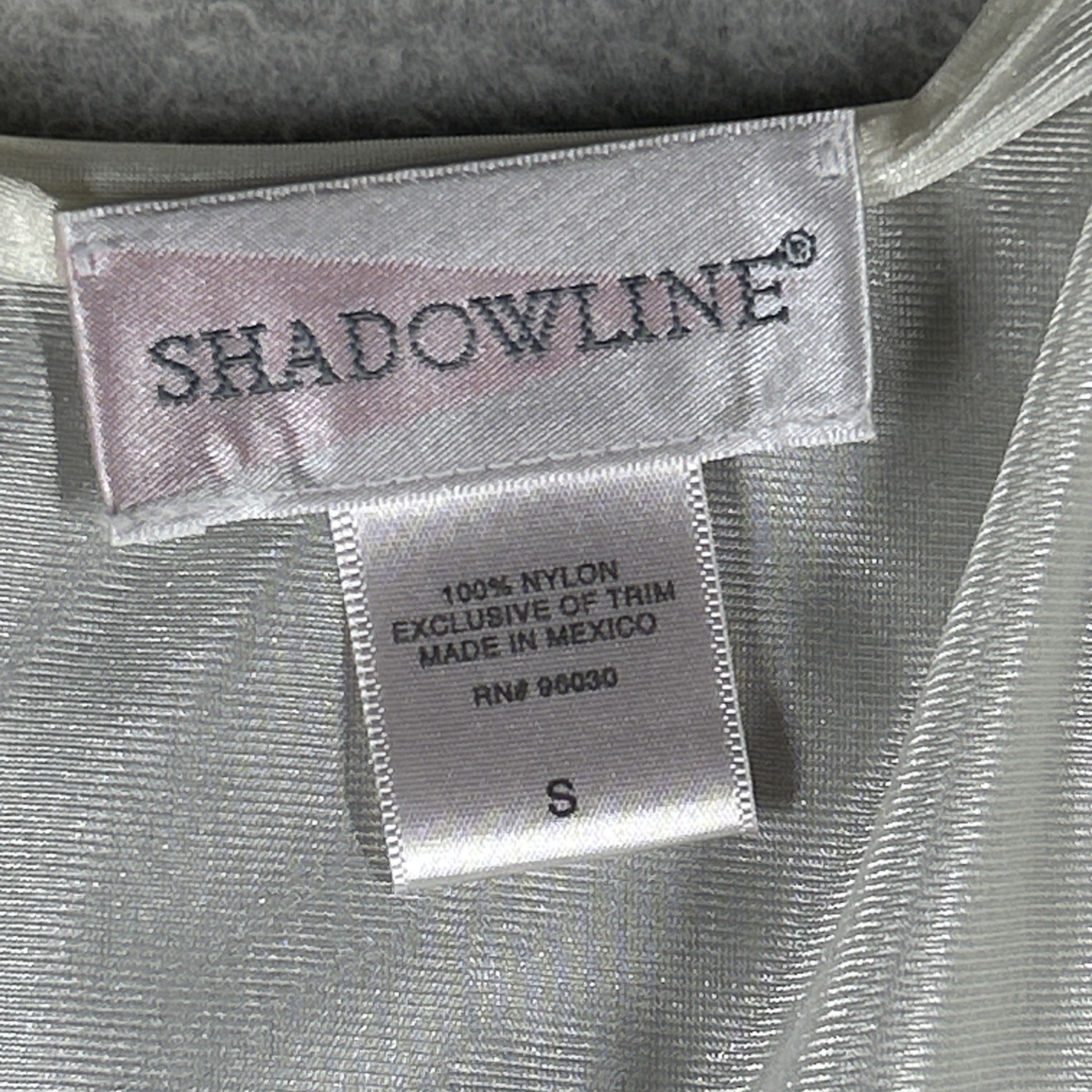 Shadowline Nightgown Lace Bodice Maxi Women’s S Longsleeve 55” Long White