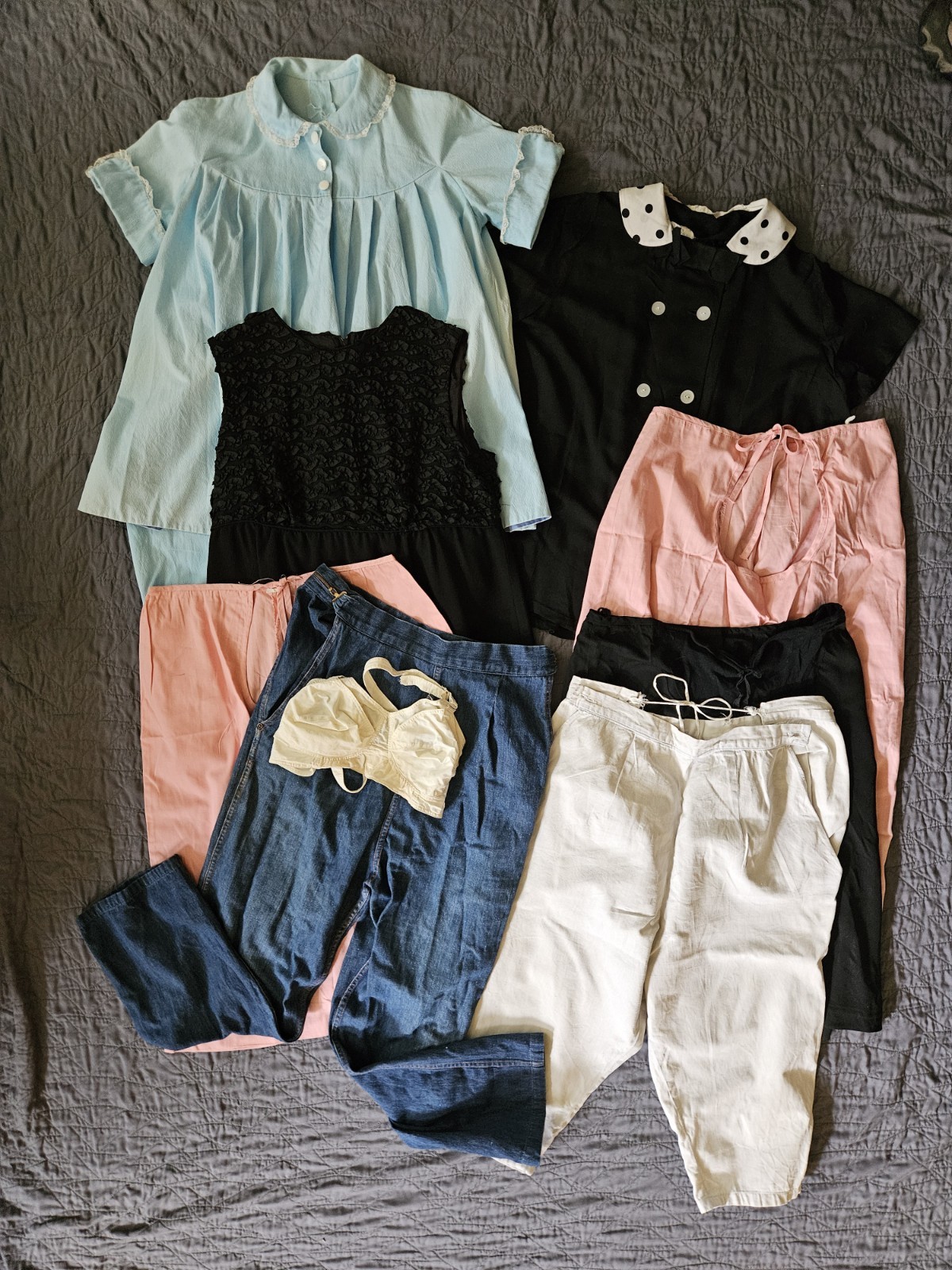 Maternity Clothing Lot Of 10 VTG 50-60s Flaws homemade & Ready To Wear Sz 12-14