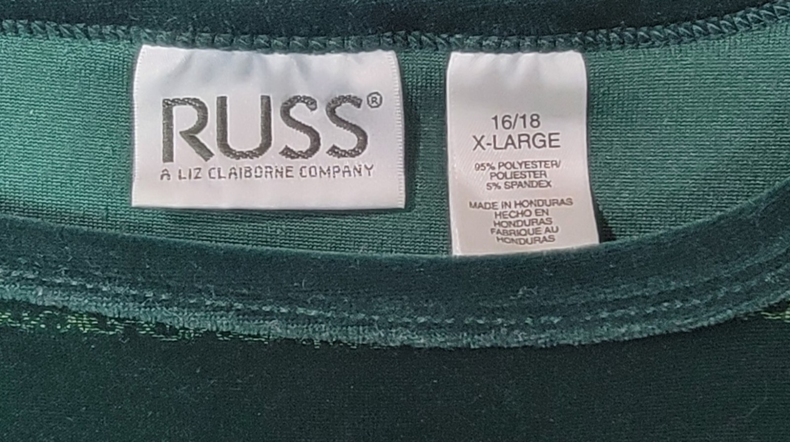 Vintage RUSS LIZ CLAIBORNE Woman’s HOLIDAY Crushed Velvet Sweater SIZE XL 16/18