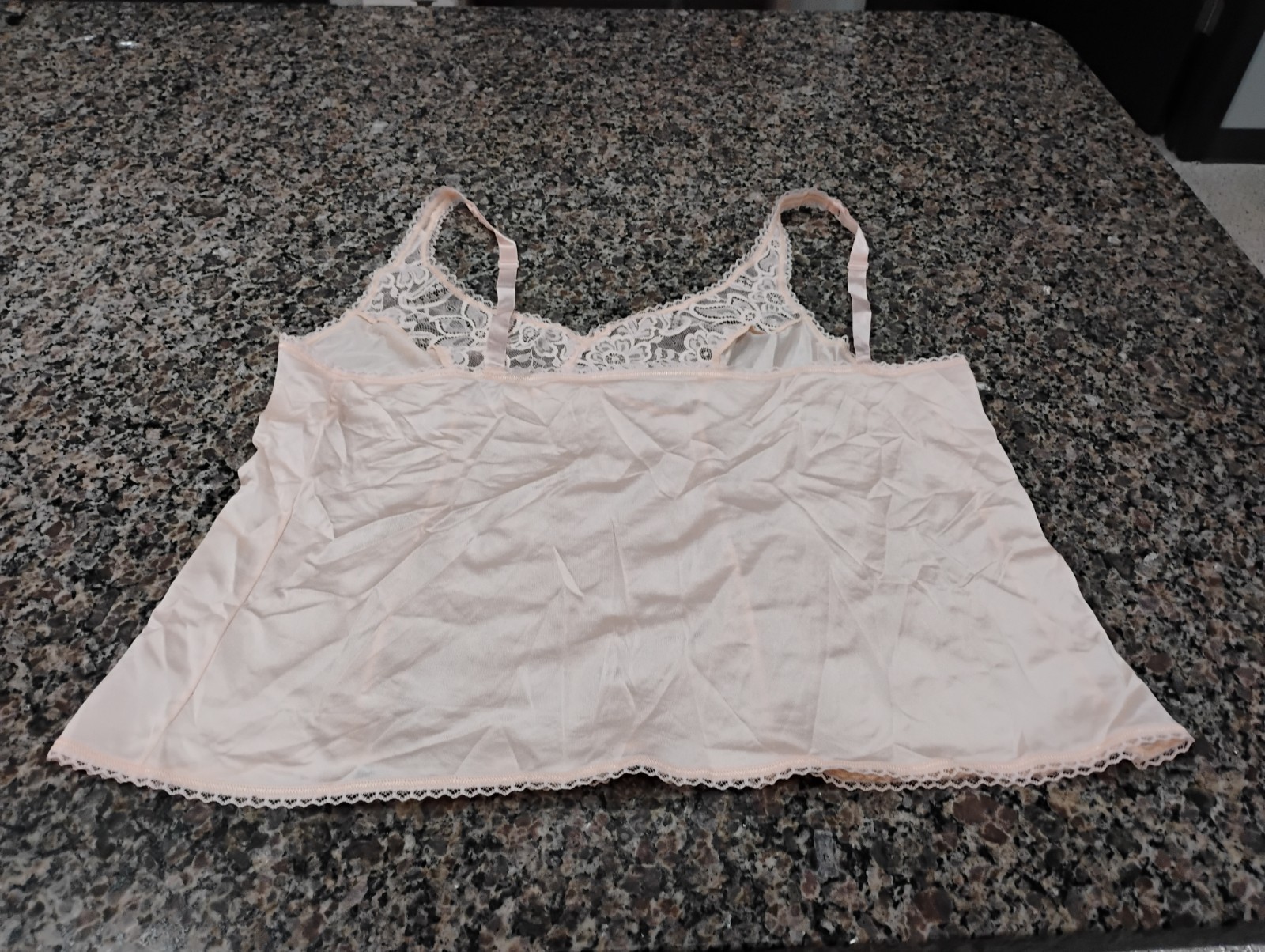 Bali Lace Vintage Blush Pink Cami Size 38 Made In USA F25