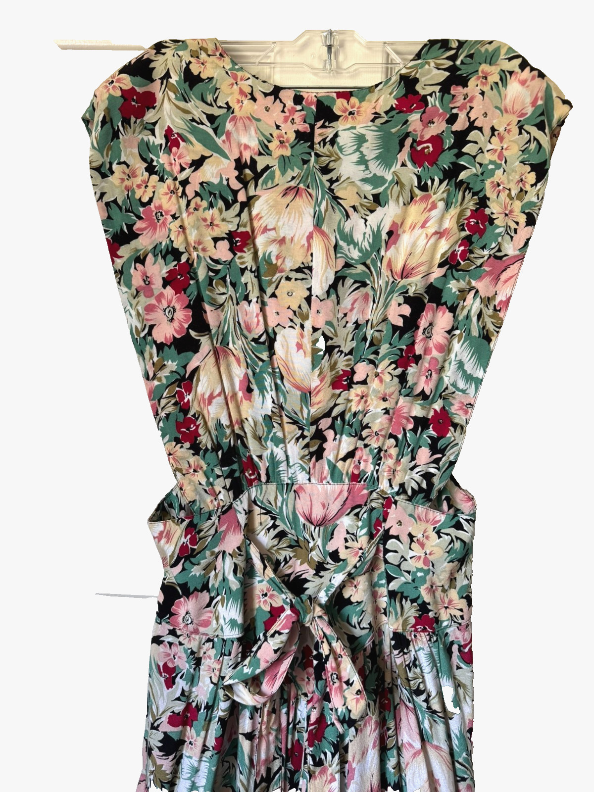 Vintage Carol Anderson Floral Pinafore Midi Dress Size 9/10 Cottagecore Romantic