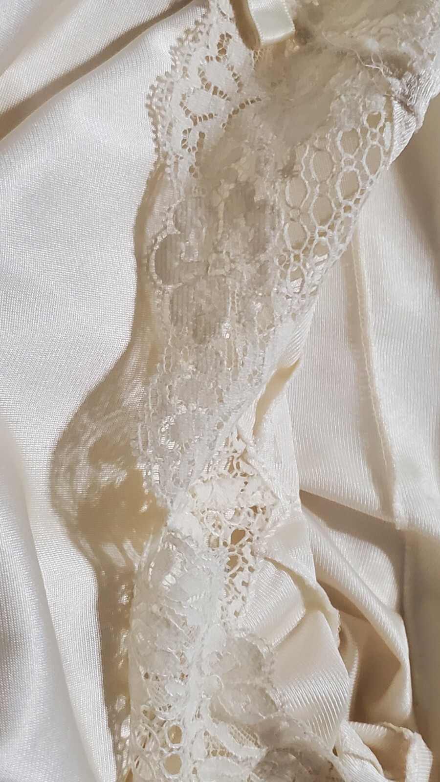 Vtg Full Slip By Cotillion Nylon Antron Women’s Size 32 Lace Trim Adjustable