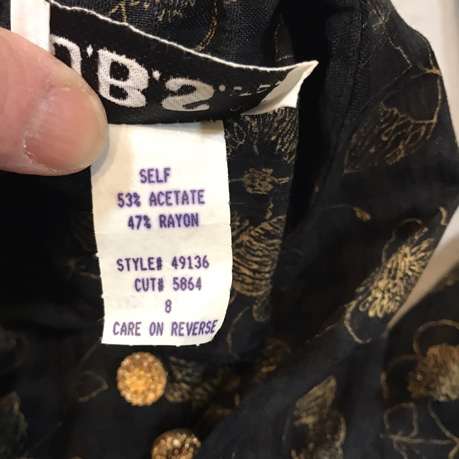 Vtg JBS LTD Womens Tunic Top Pant Set 2 Pc Gold Black Floral USA NOS Tags Size 8