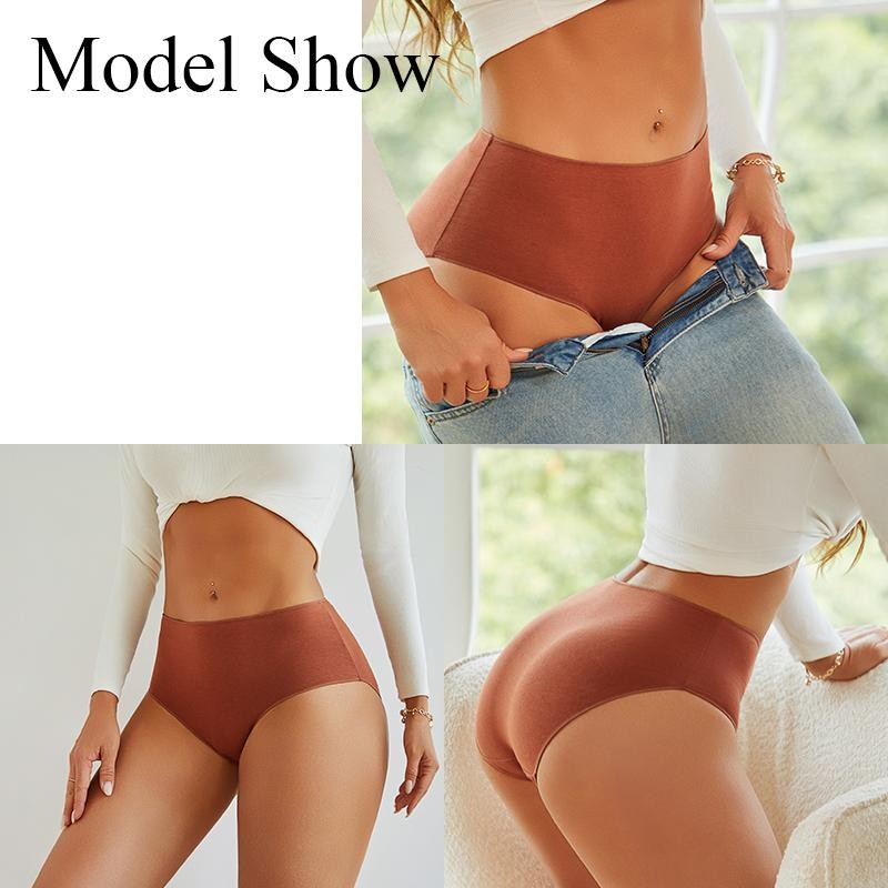 4pcs/set Comfort Cotton Panties Women High Waist Briefs Seamless Underwear Breat