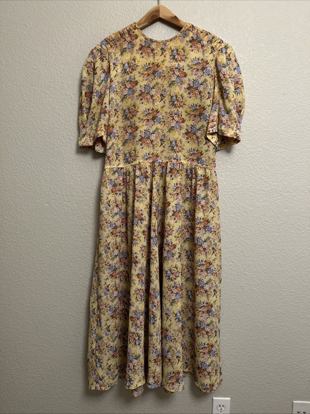 Vintage Leslie Fay Maxi Dress Chiffon Fairy Floral Whimsigoth Romantic 80s 18