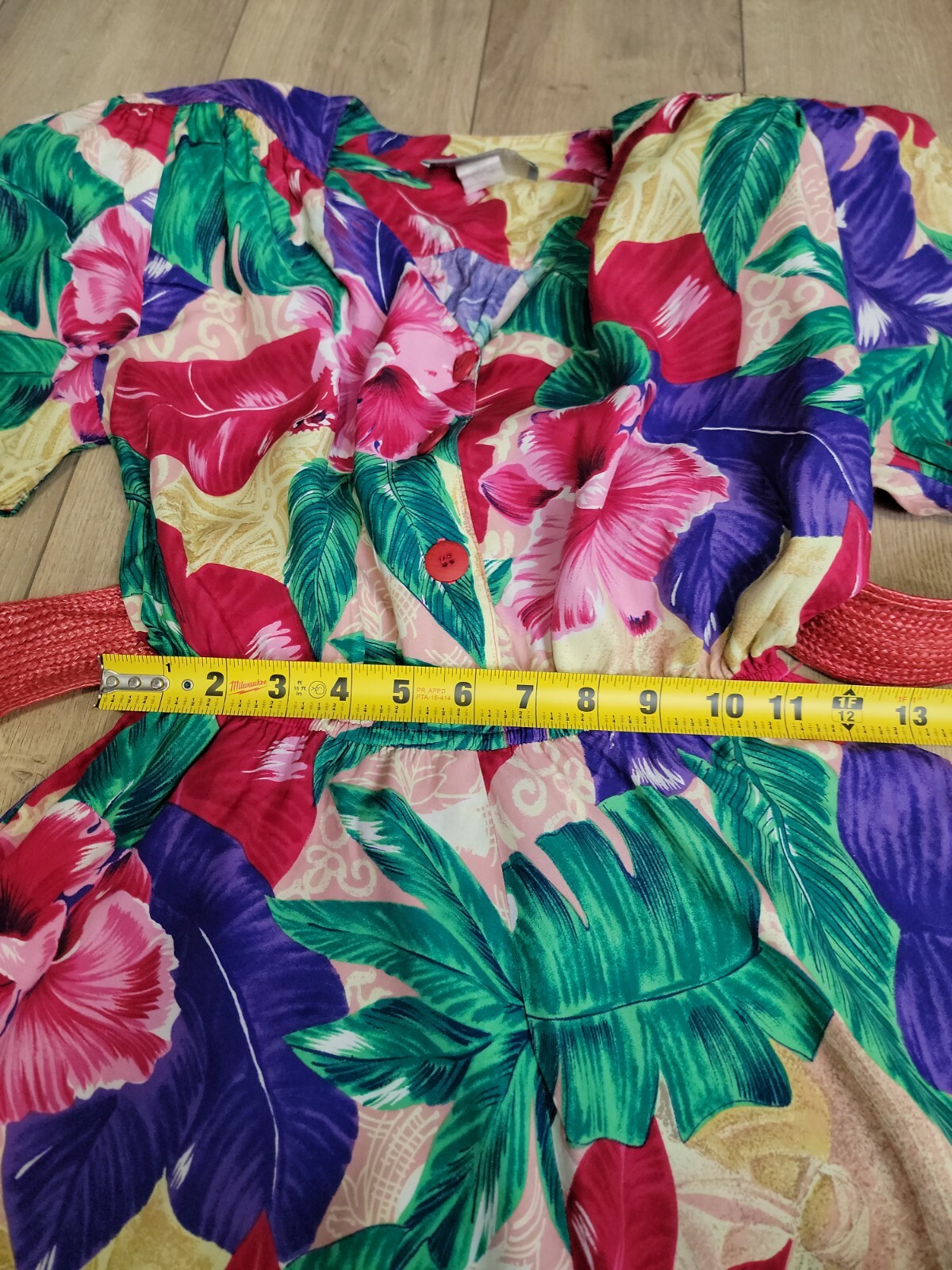 Vintage Carol Anderson Tropical Floral Tea Garden Party Dress Size 6