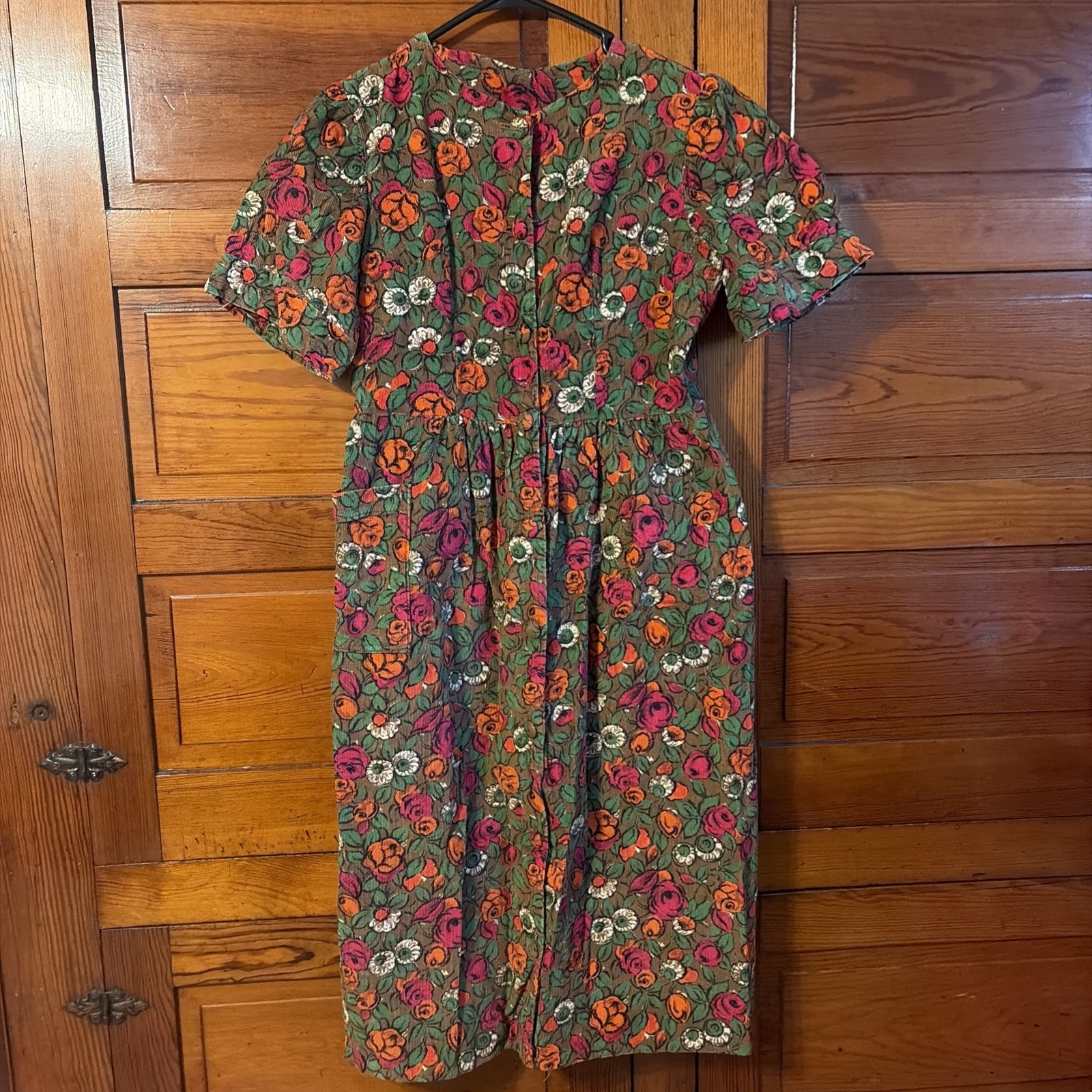 Handmade Vintage Corduroy Dress, Cottage Core, 15” Across The Waist