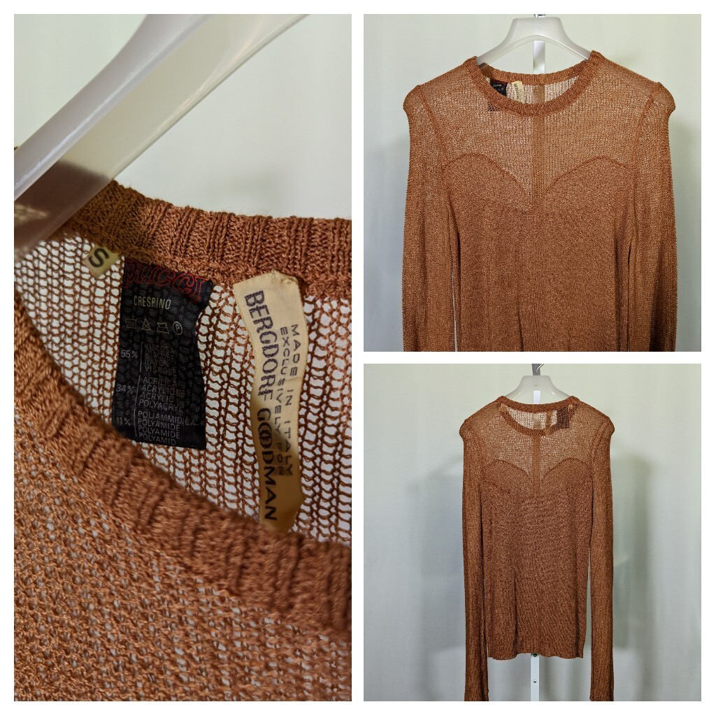 Emilio Pucci for Bergdorf Goodman Clay Italian Knit Bodycon Shirt Mod Space Age