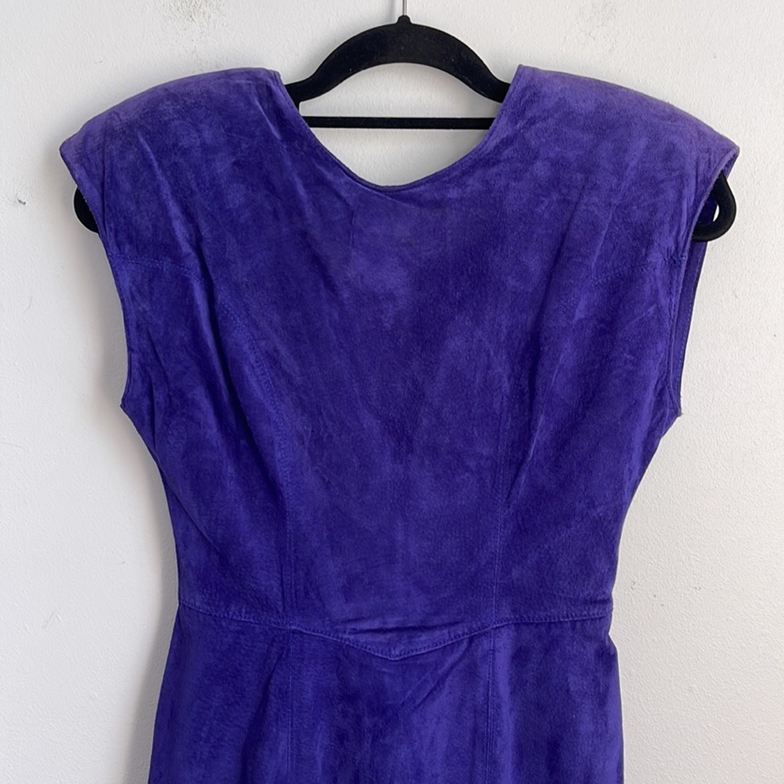 Vintage Interim 80’s pig skin leather suede bodycon mini dress sz 5
