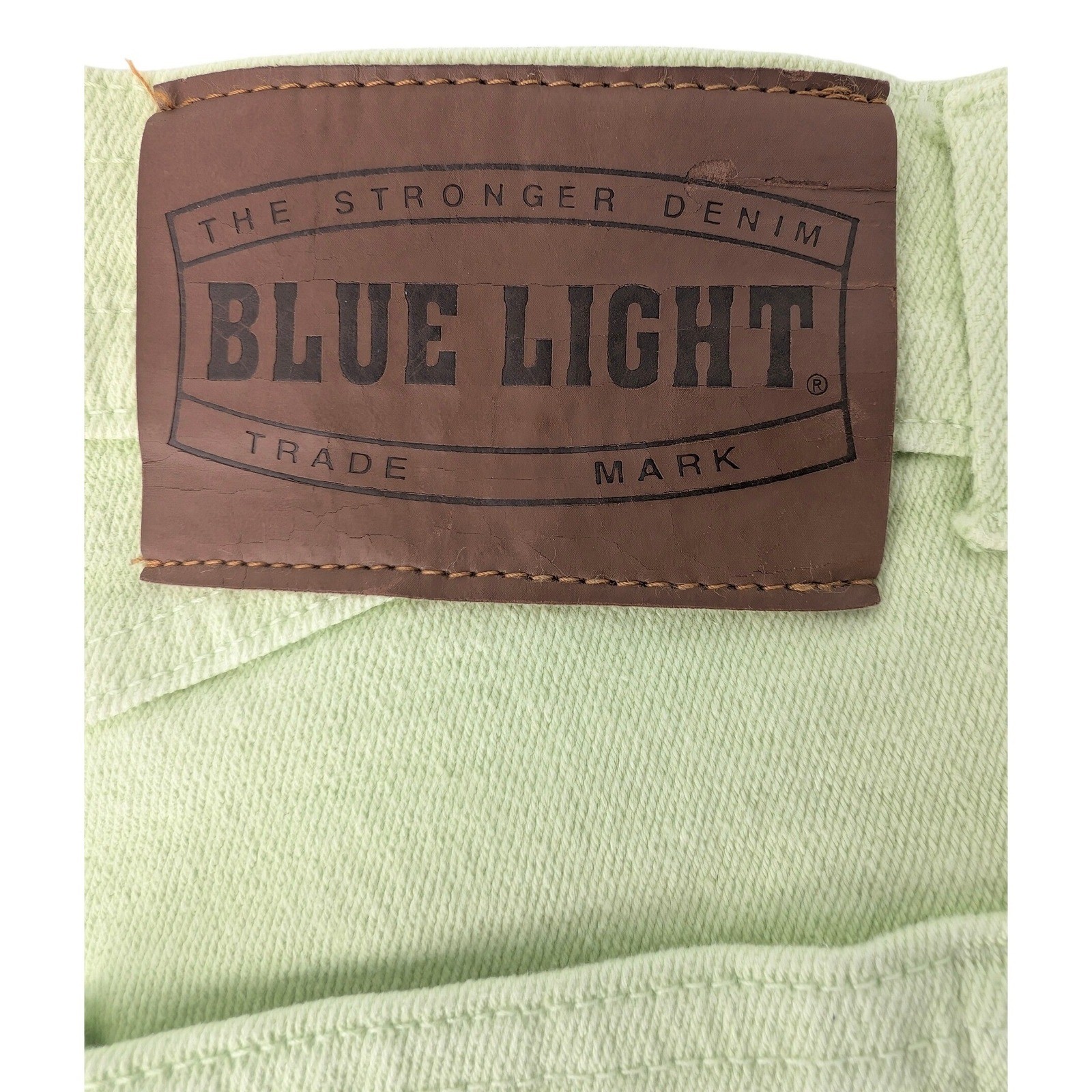 Y2K Blue Light Cache Jeans Womens 25X30 Lime Green High Rise Made in Italy
