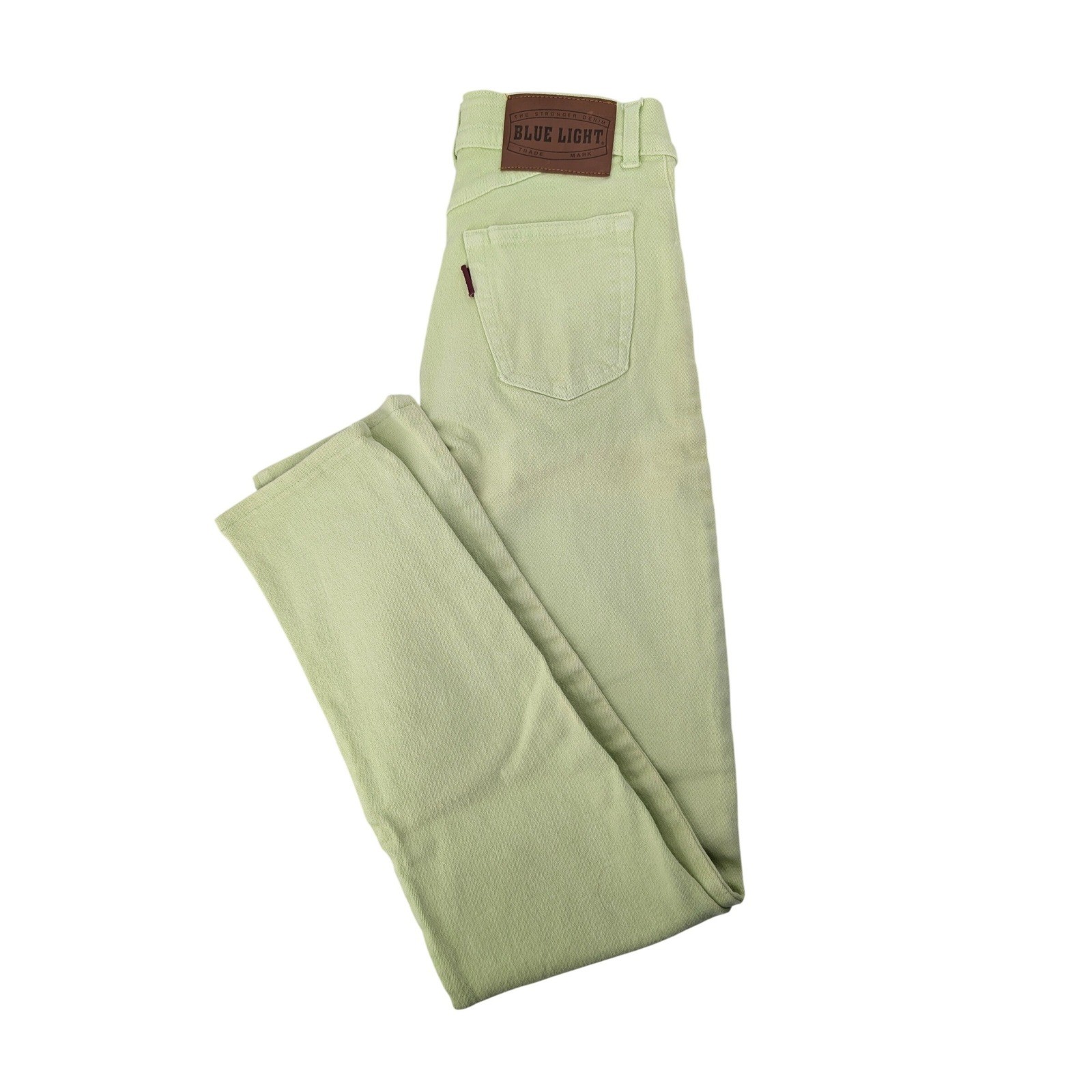 Y2K Blue Light Cache Jeans Womens 25X30 Lime Green High Rise Made in Italy