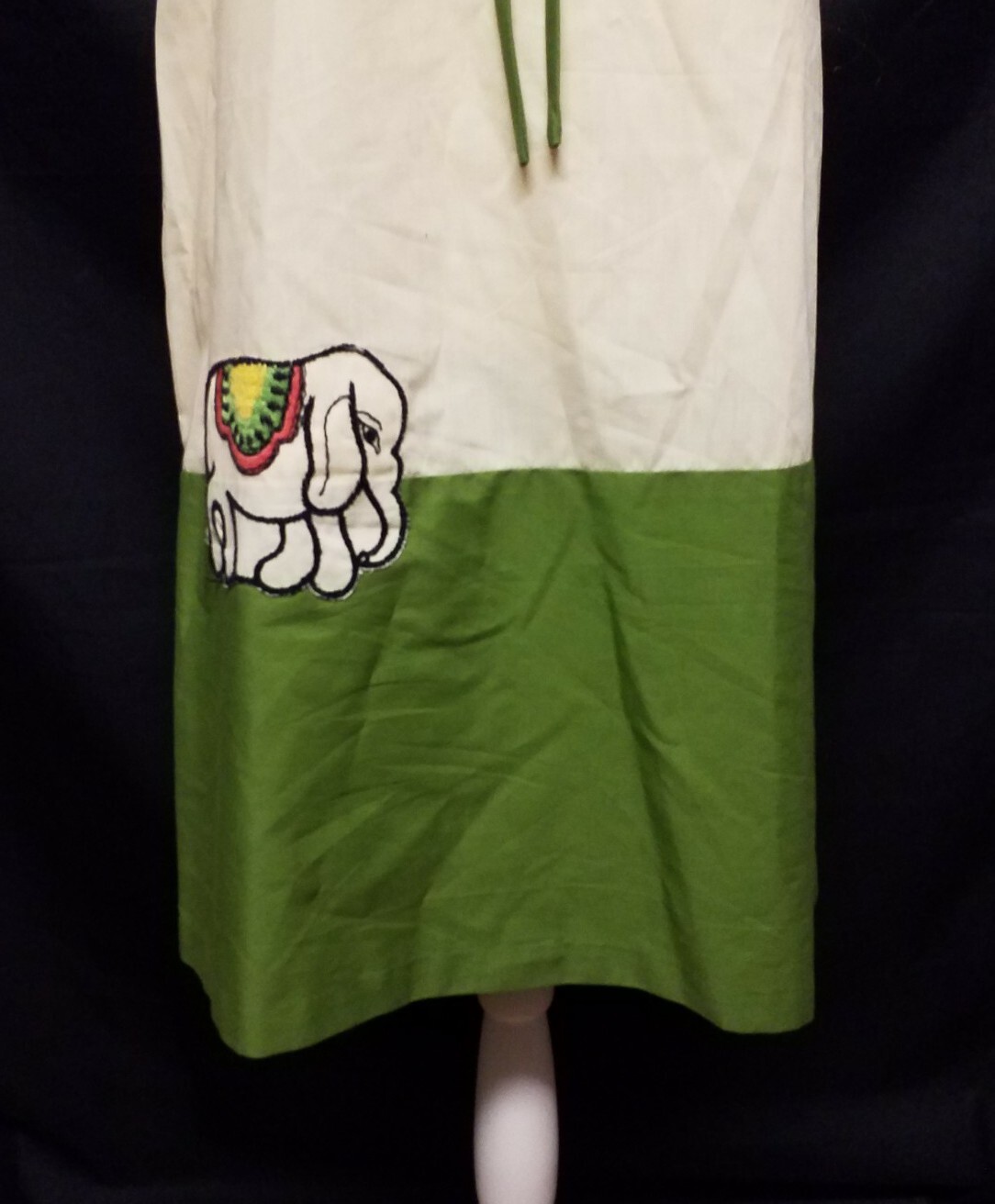 Vtg 60s Ken Robe by Kenrose House Dress Embroidered Elephant Sz12 Union Made