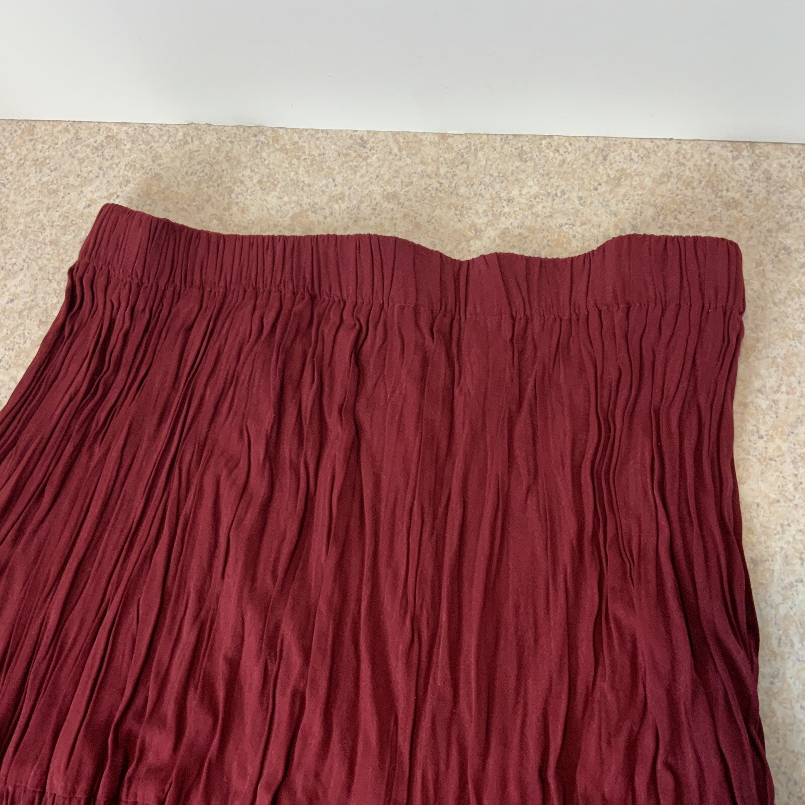 VTG SA Rose San Antonio TX Cowgirl Maroon Broom Boho Maxi Skirt Women’s S Or M