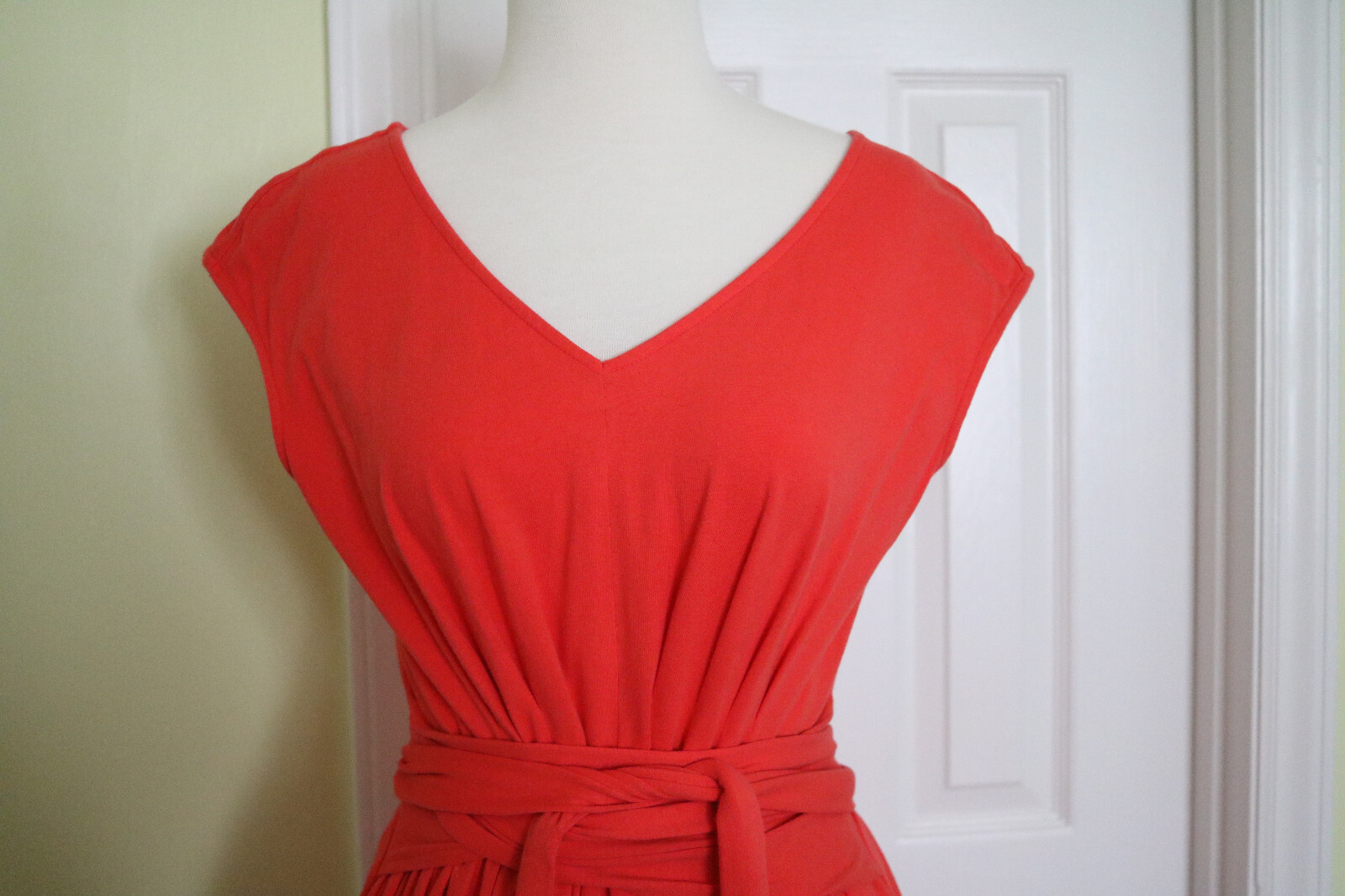 Vintage coral eShakti cotton/spandex sleeveless dress M