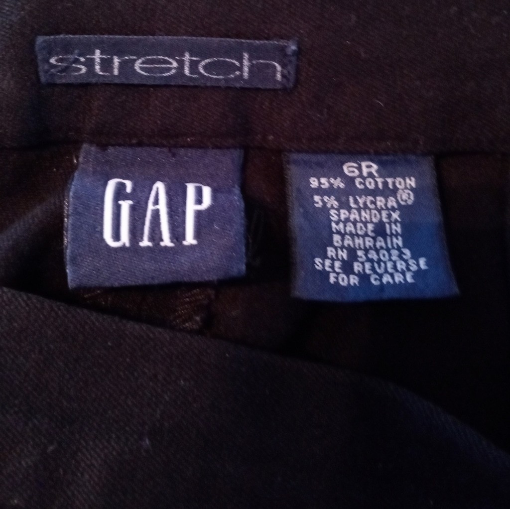 Vintage Y2K GAP “Stretch” Cotton/Spandex Slacks, Black, Size 6