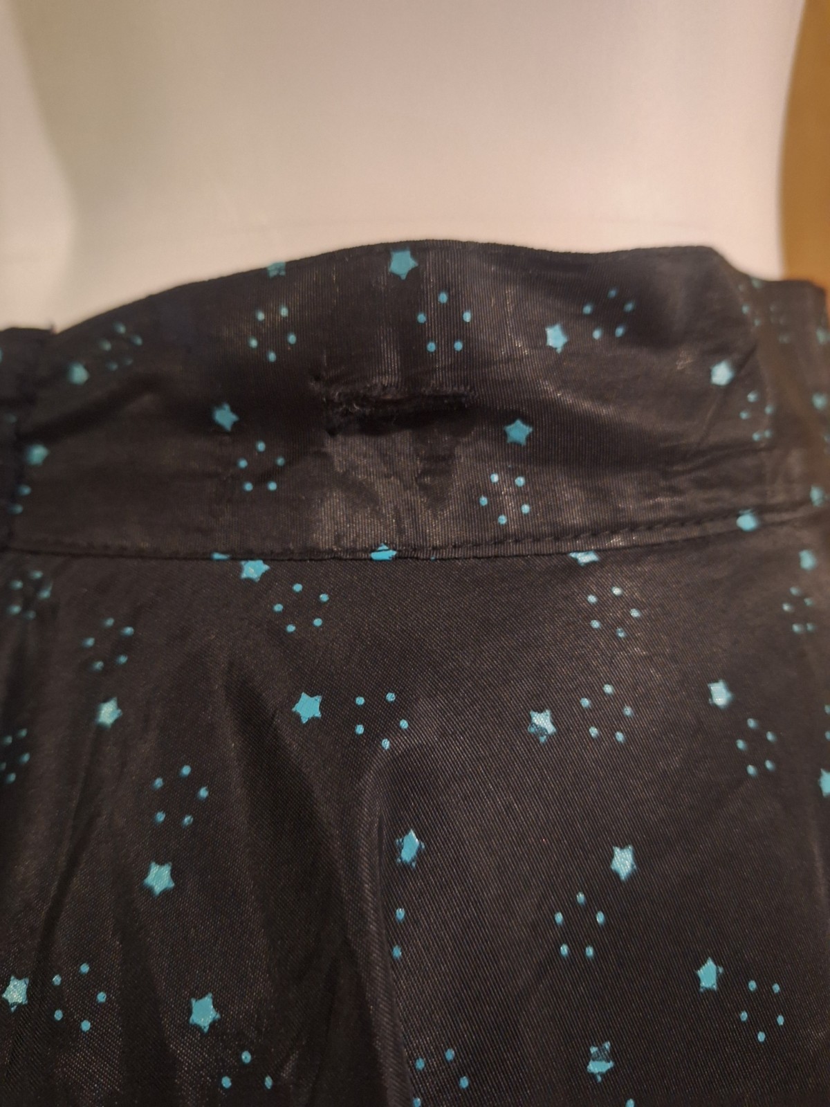 1950s Black and Blue Star Print Circle Skirt Pin Up Rockabilly