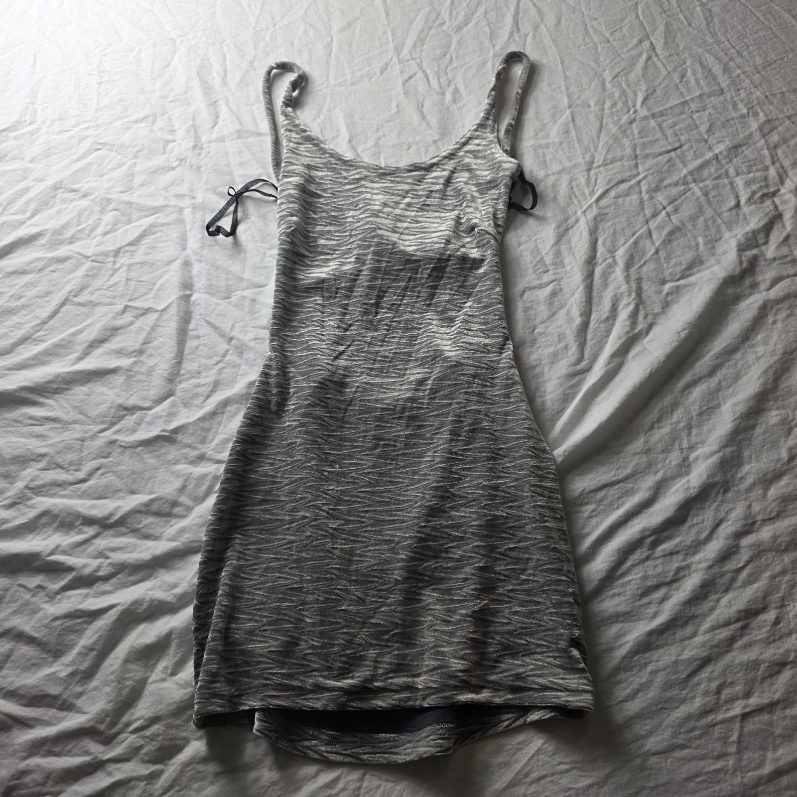 Vintage Modet of California Y2K Gray Velvet Mini Dress small