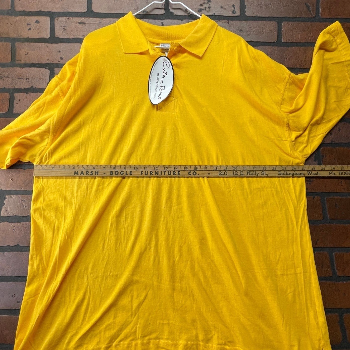 Extra Point Women’s 3XL NWT Yellow T-shirt Polo Vintage 90s Shoulder Pads Cotton
