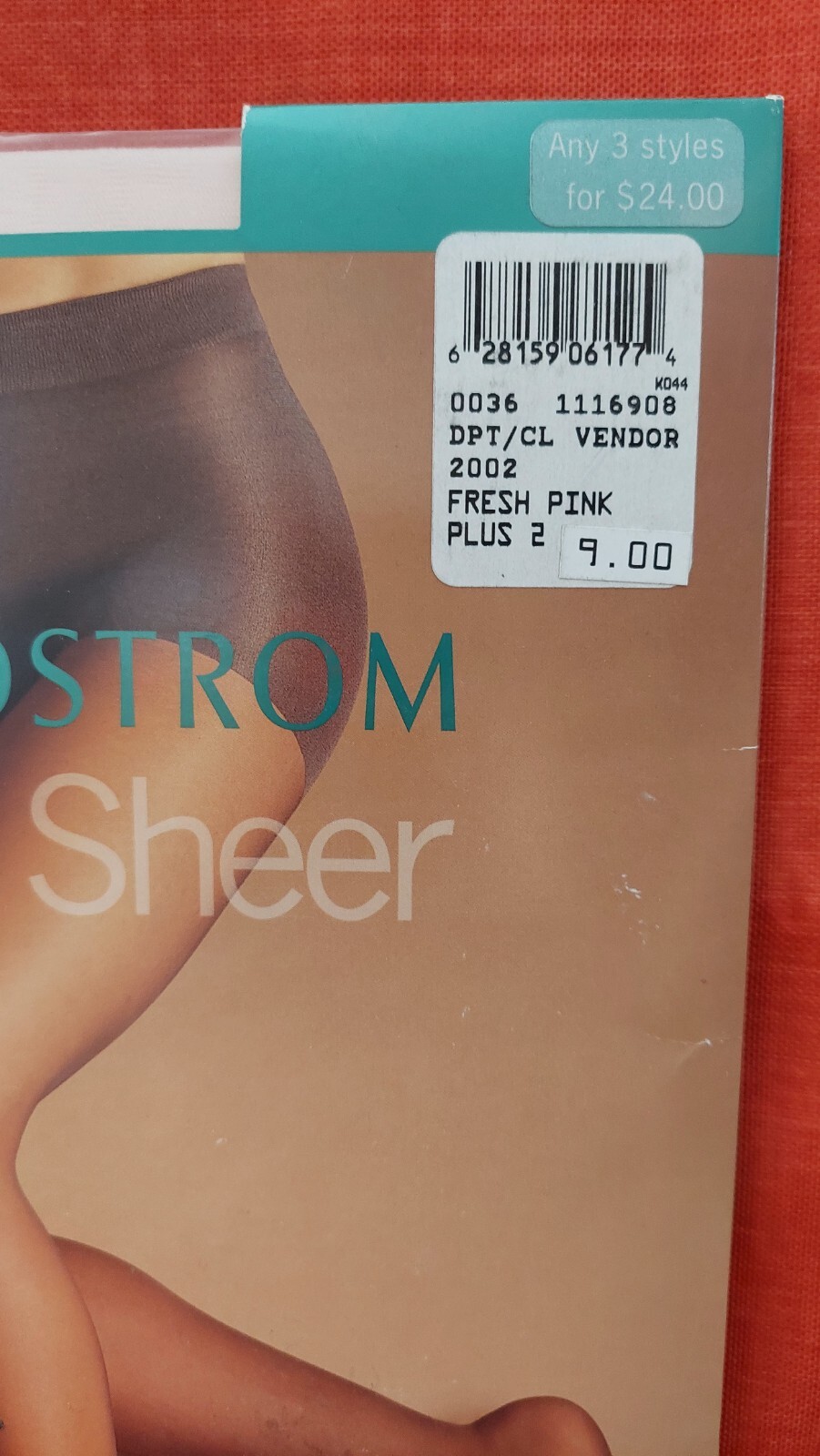 Vintage Pantyhose Rare Nordstrom Sheer Color Fresh Pink Size Plus BNOR
