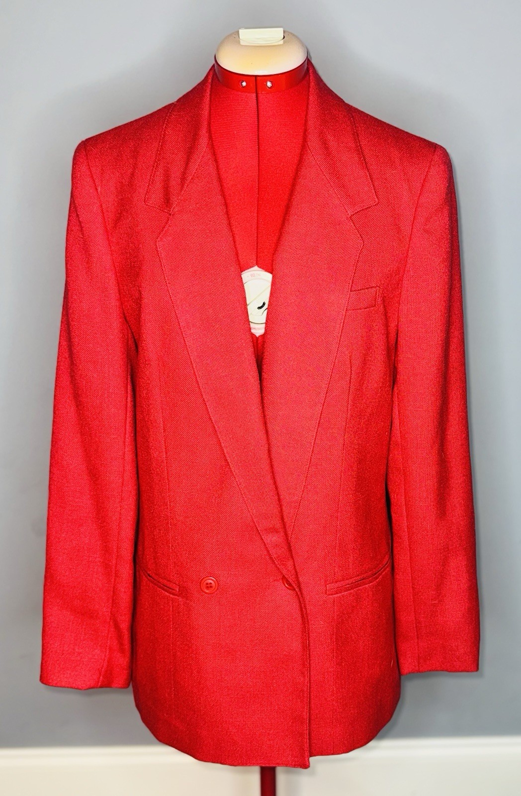 1980’s Kay Warner by Josè Red Blazer w/ Shoulder Pads Business Formal Women’s 16