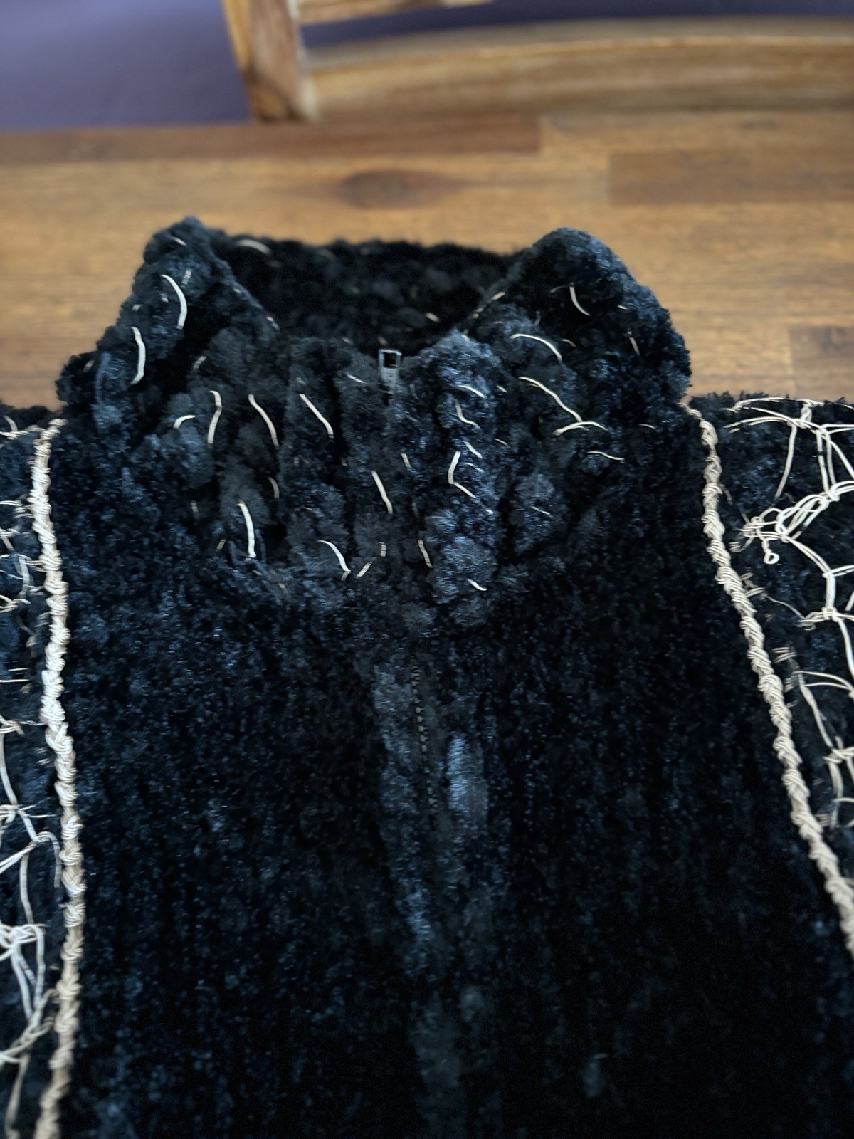 Vintage NORMA Canada Zip Sweater Heavy Woven Boucle Jacket MED RARE 80s